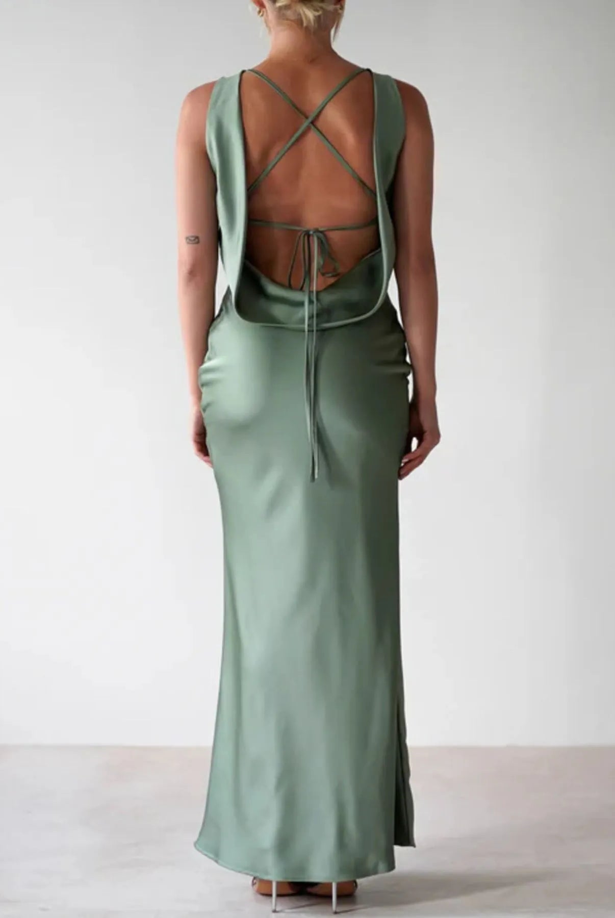 Satin Sleeveless Maxi Dress-Dresses-Krush Kandy, Women's Online Fashion Boutique Located in Phoenix, Arizona (Scottsdale Area)