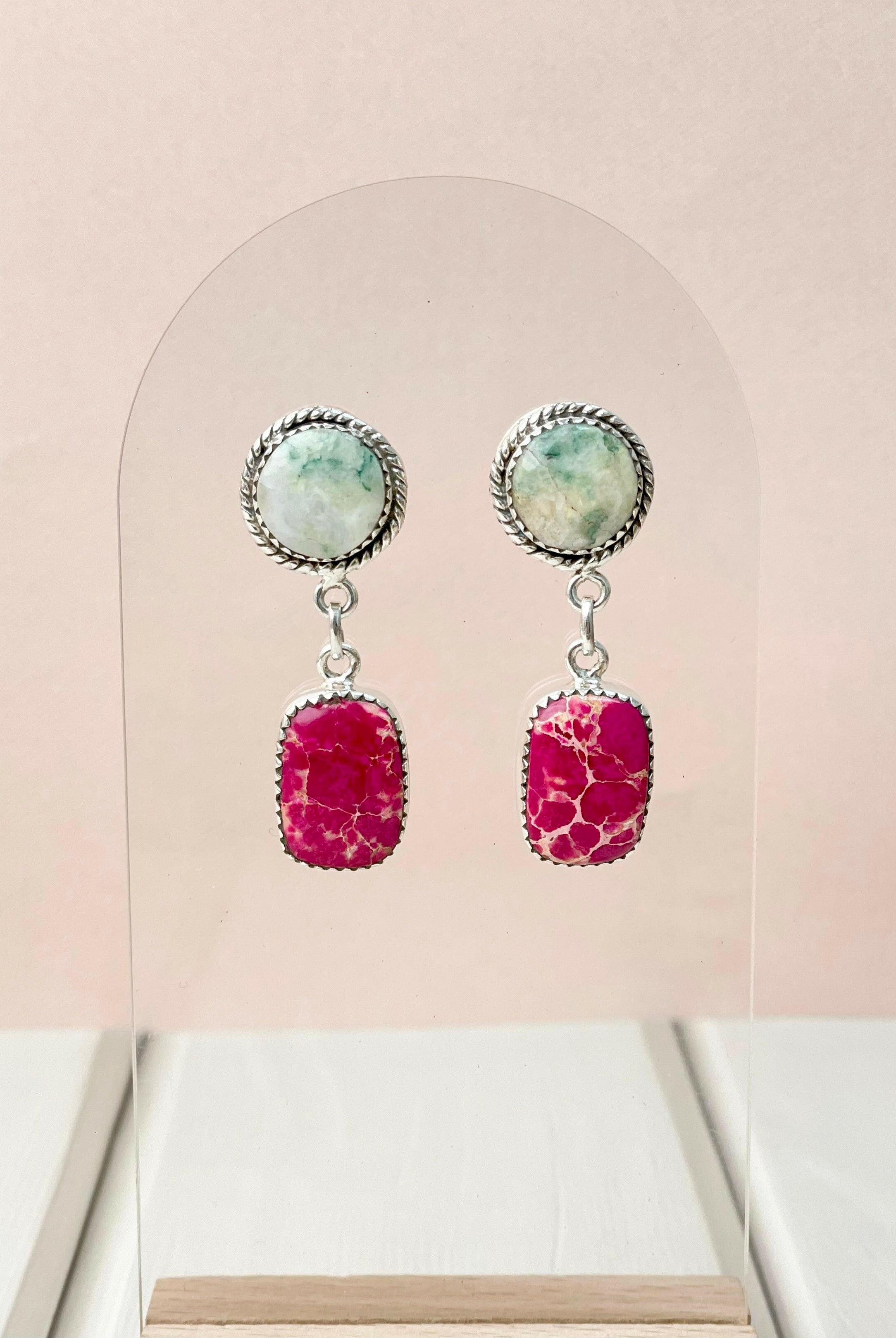 One of a Kind Desert Jasper Slab Earrings-Earrings-Krush Kandy, Women's Online Fashion Boutique Located in Phoenix, Arizona (Scottsdale Area)