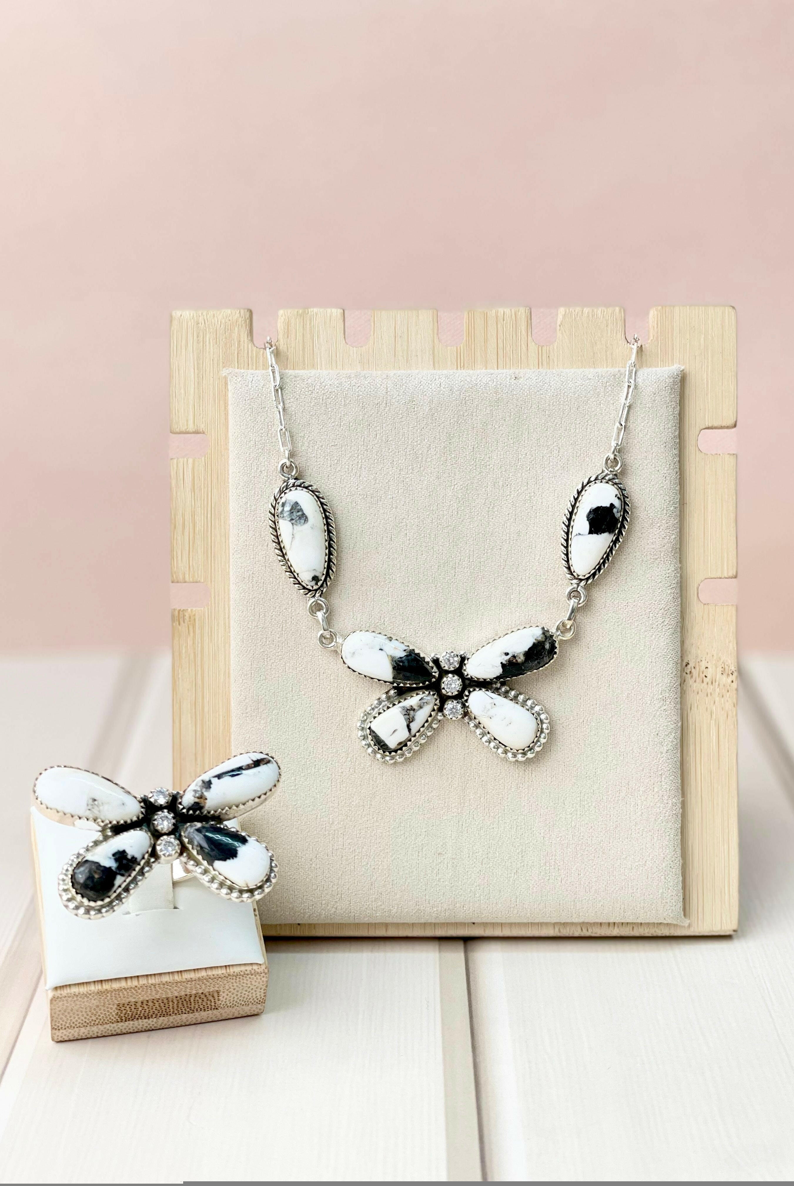 White Buffalo Desert Butterfly Set-Necklaces-Krush Kandy, Women's Online Fashion Boutique Located in Phoenix, Arizona (Scottsdale Area)