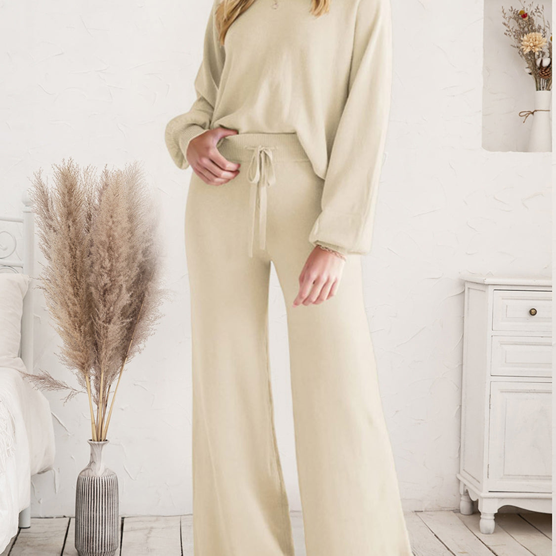 Long Sleeve Lounge Top and Drawstring Pants Set-Krush Kandy, Women's Online Fashion Boutique Located in Phoenix, Arizona (Scottsdale Area)