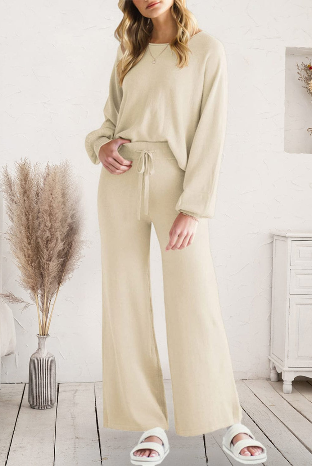 Long Sleeve Lounge Top and Drawstring Pants Set-Krush Kandy, Women's Online Fashion Boutique Located in Phoenix, Arizona (Scottsdale Area)