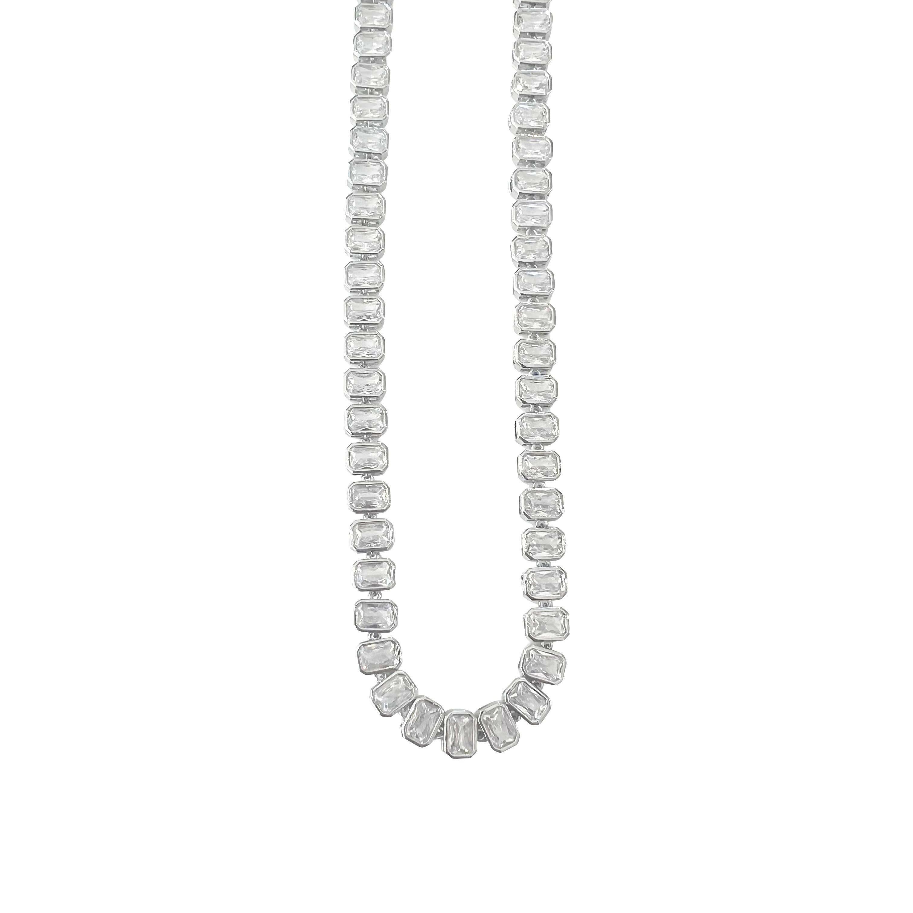 Elvie Bezel Tennis Necklace-Necklaces-Krush Kandy, Women's Online Fashion Boutique Located in Phoenix, Arizona (Scottsdale Area)