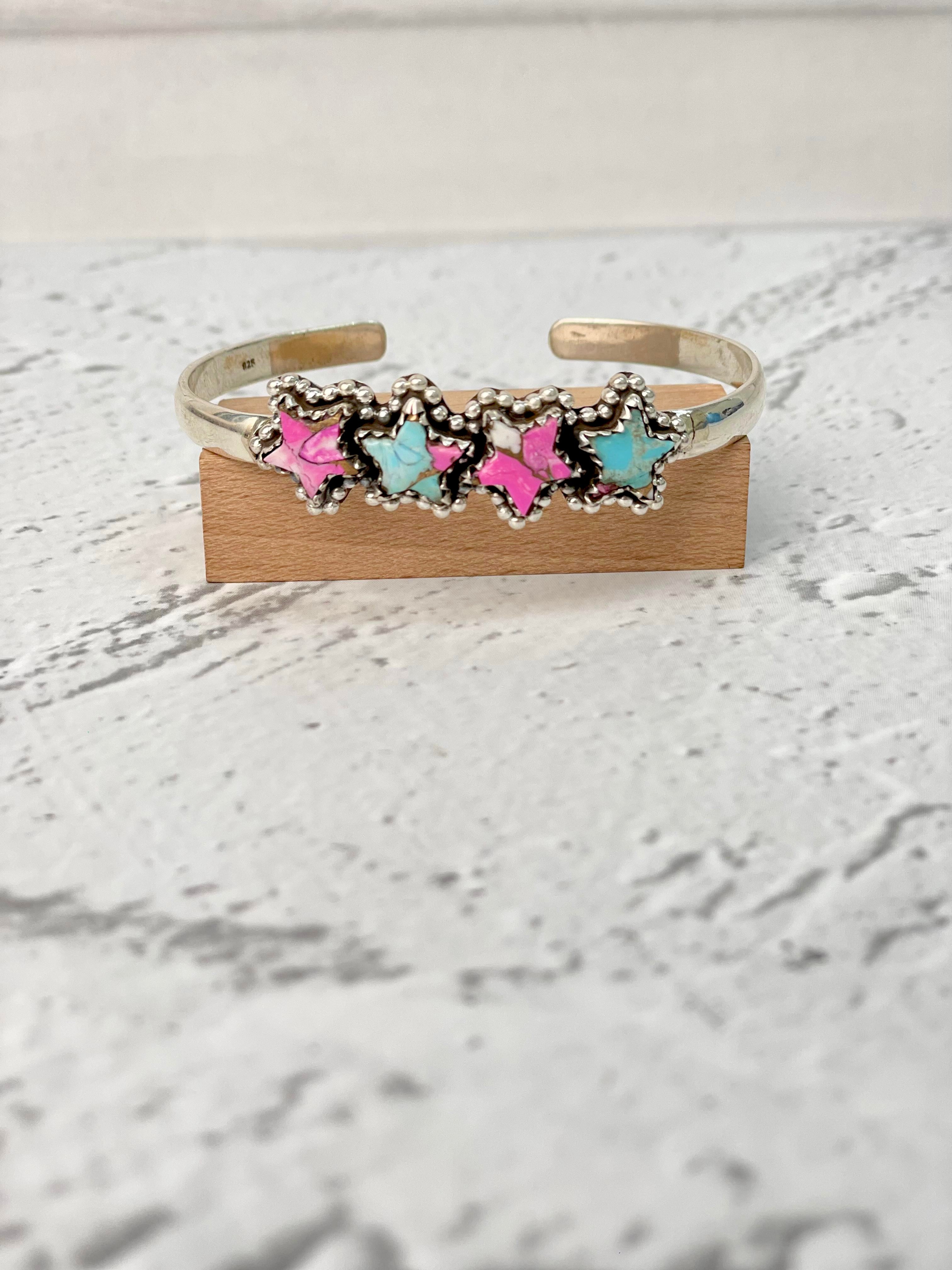 Cotton Candy Star Bar Cuff-Bracelets-Krush Kandy, Women's Online Fashion Boutique Located in Phoenix, Arizona (Scottsdale Area)