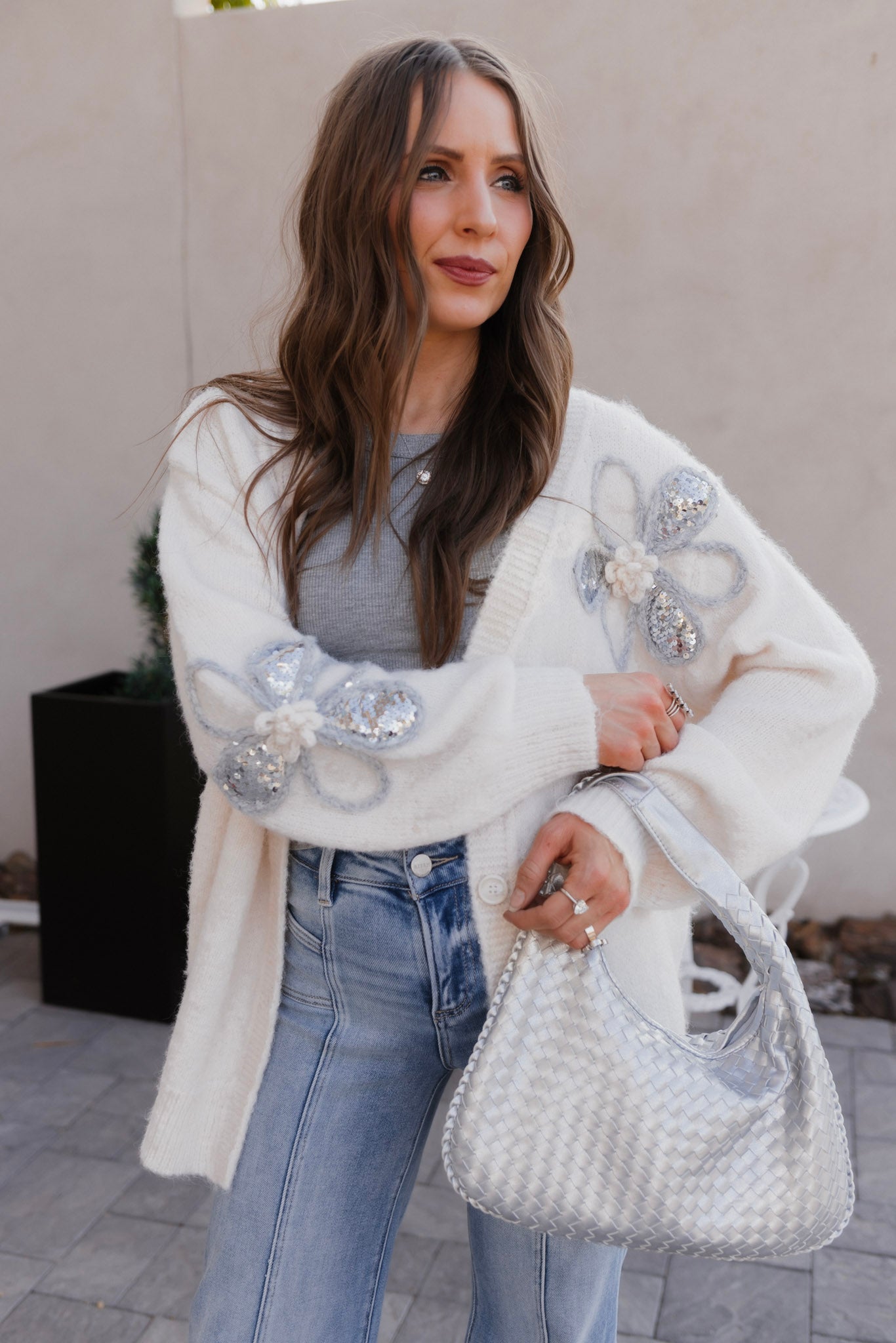 Simply Sweet Sequin Flower Cardigan | Pre-Order-Krush Kandy, Women's Online Fashion Boutique Located in Phoenix, Arizona (Scottsdale Area)