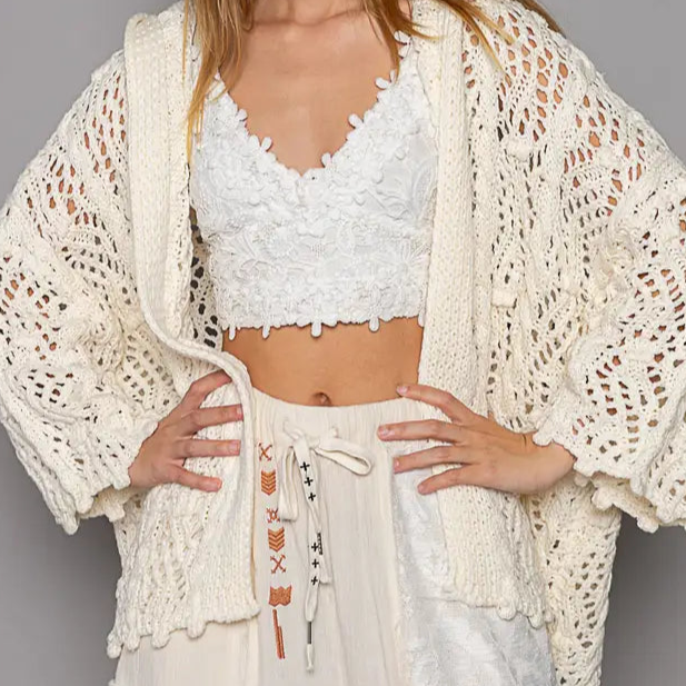 Open Weaving Long Sleeve Hoodie Sweater Cardigan-Cardigans-Krush Kandy, Women's Online Fashion Boutique Located in Phoenix, Arizona (Scottsdale Area)