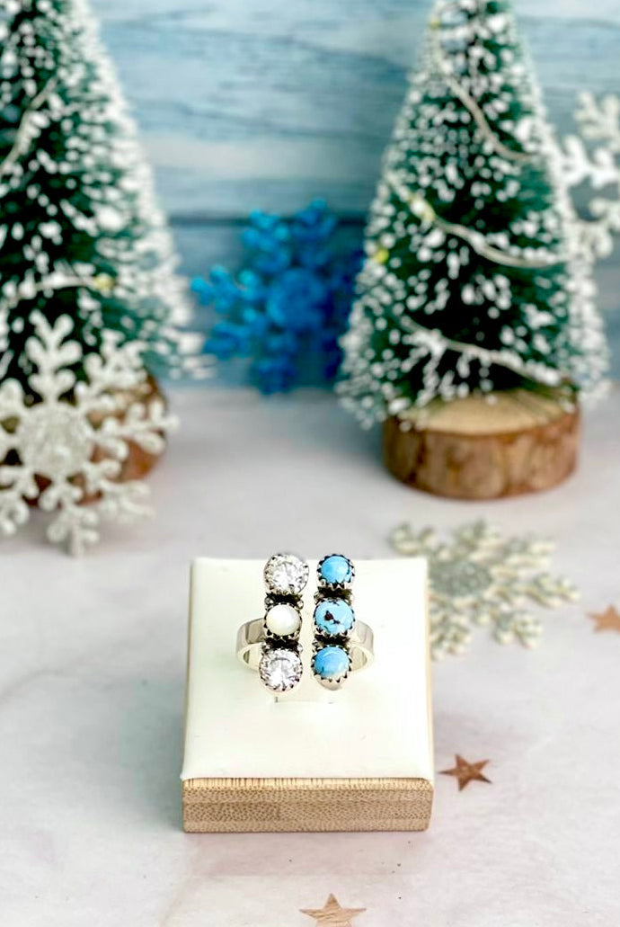 Golden Hills & White Shell Floating Ring-Rings-Krush Kandy, Women's Online Fashion Boutique Located in Phoenix, Arizona (Scottsdale Area)