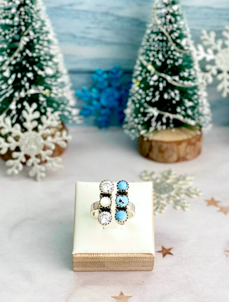 Golden Hills & White Shell Floating Ring-Rings-Krush Kandy, Women's Online Fashion Boutique Located in Phoenix, Arizona (Scottsdale Area)