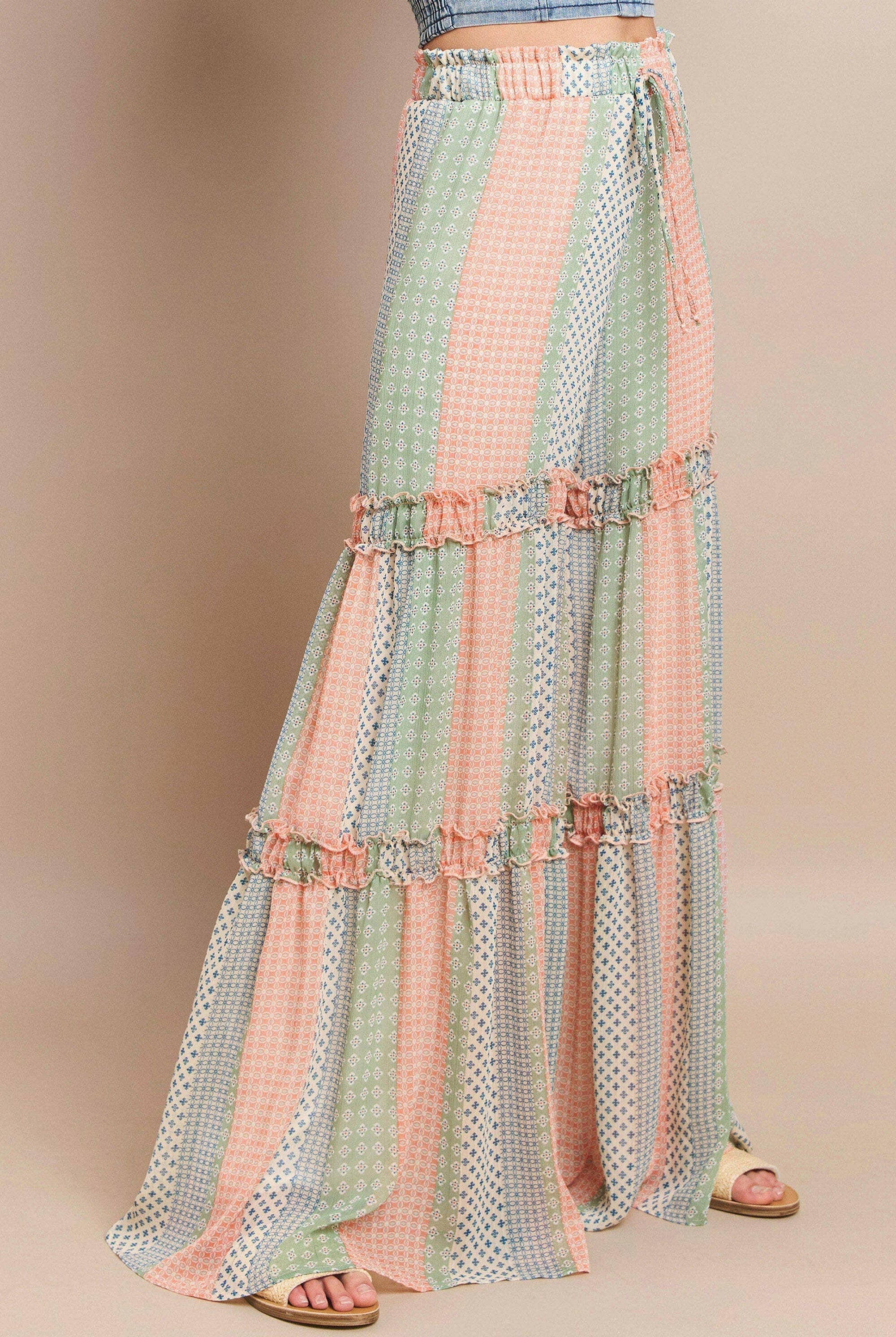 Sunset Stroll Tiered Palazzo Pants-Pants-Krush Kandy, Women's Online Fashion Boutique Located in Phoenix, Arizona (Scottsdale Area)