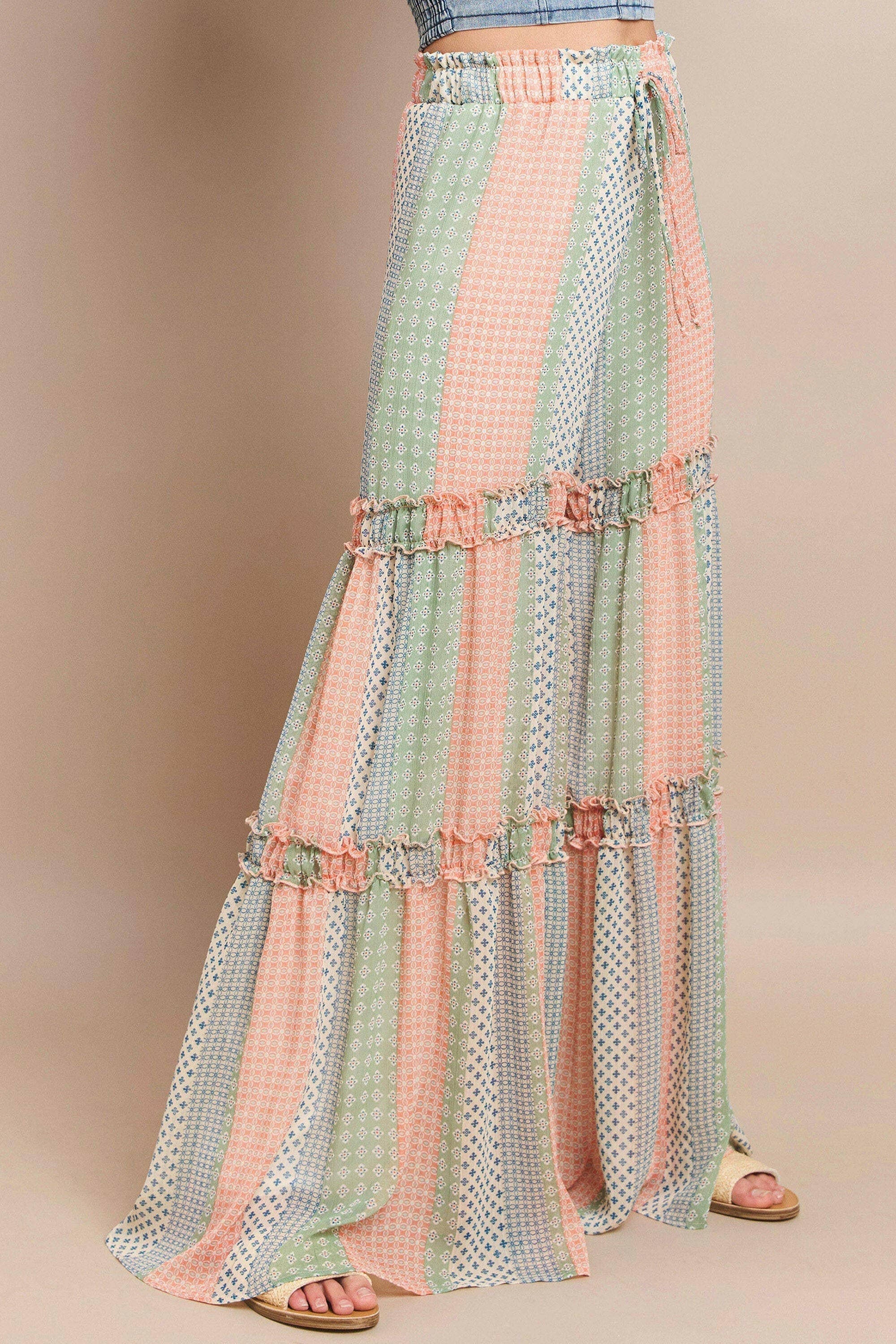 Sunset Stroll Tiered Palazzo Pants-Pants-Krush Kandy, Women's Online Fashion Boutique Located in Phoenix, Arizona (Scottsdale Area)