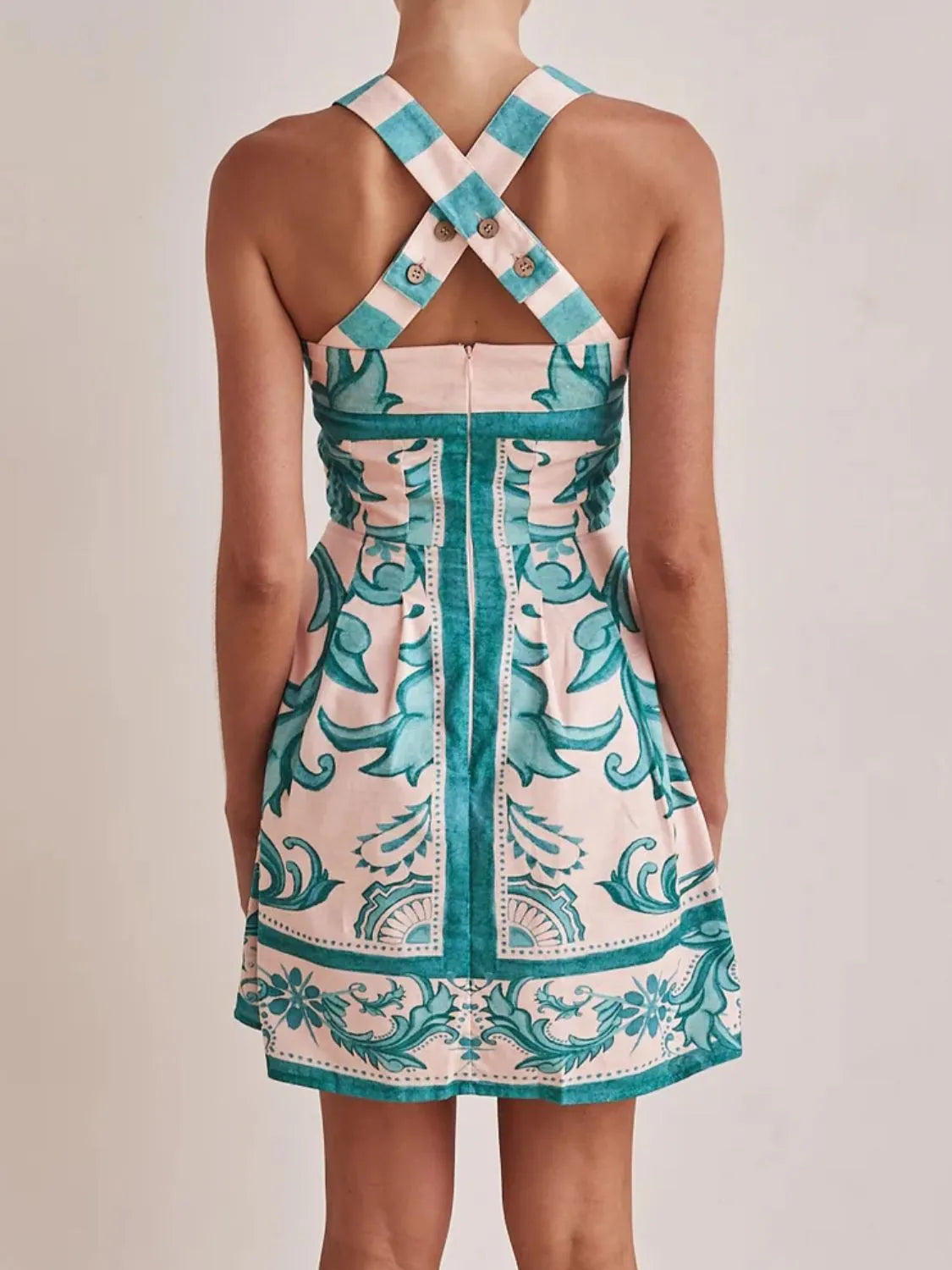 Printed Square Neck Midi Dress-Dresses-Krush Kandy, Women's Online Fashion Boutique Located in Phoenix, Arizona (Scottsdale Area)
