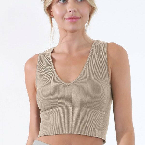 NikiBiki Vintage Plunge V-Neck Top-Tanks-Krush Kandy, Women's Online Fashion Boutique Located in Phoenix, Arizona (Scottsdale Area)