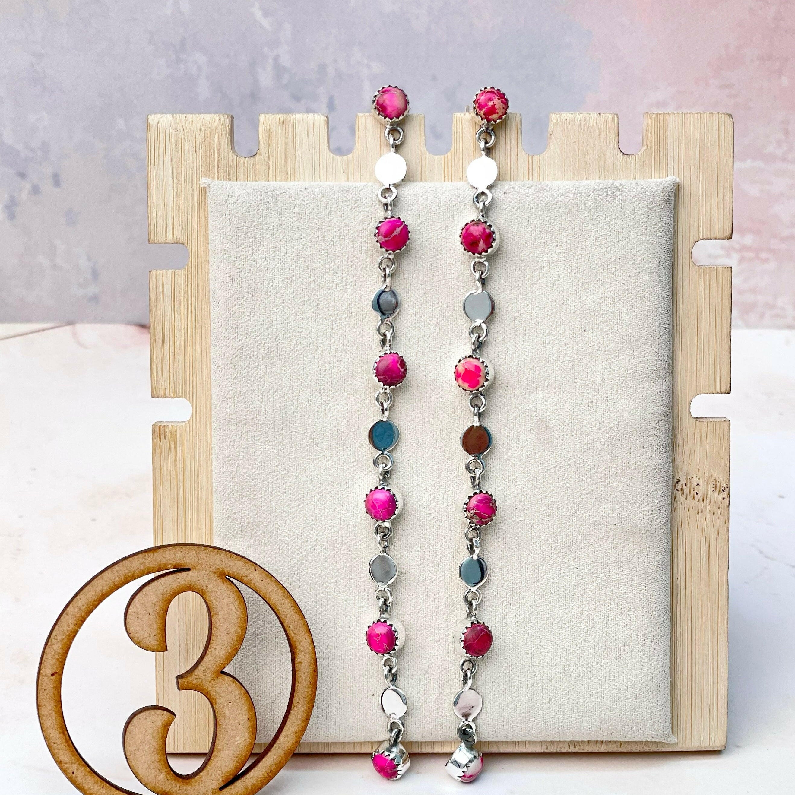 Desert Jasper Long Earrings-Earrings-Krush Kandy, Women's Online Fashion Boutique Located in Phoenix, Arizona (Scottsdale Area)