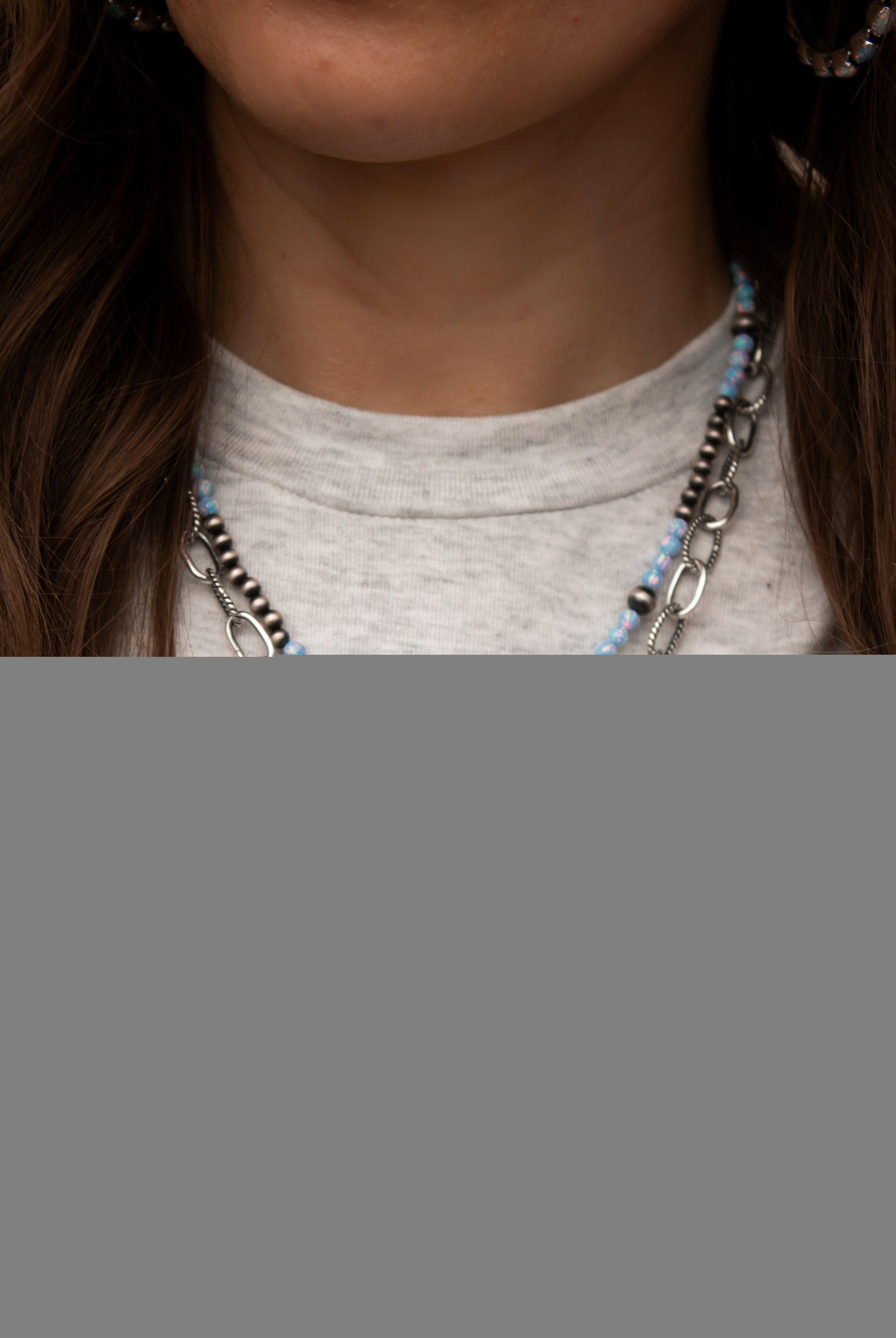 Sterling Silver Duo Chain Necklace & Bracelet-Chain Necklaces-Krush Kandy, Women's Online Fashion Boutique Located in Phoenix, Arizona (Scottsdale Area)