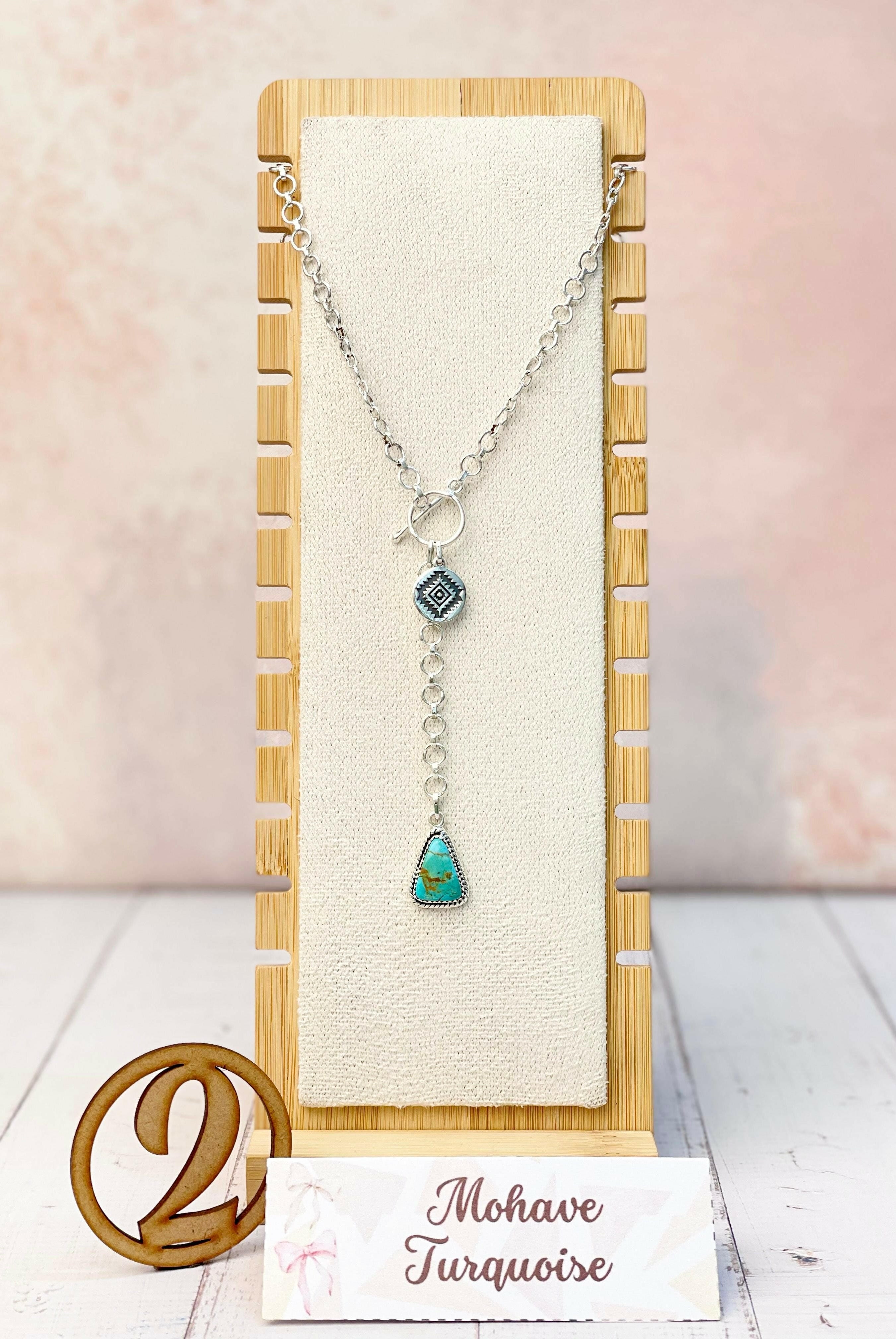 Ayla's Sterling Aztec Stone Drop Necklace-Necklaces-Krush Kandy, Women's Online Fashion Boutique Located in Phoenix, Arizona (Scottsdale Area)