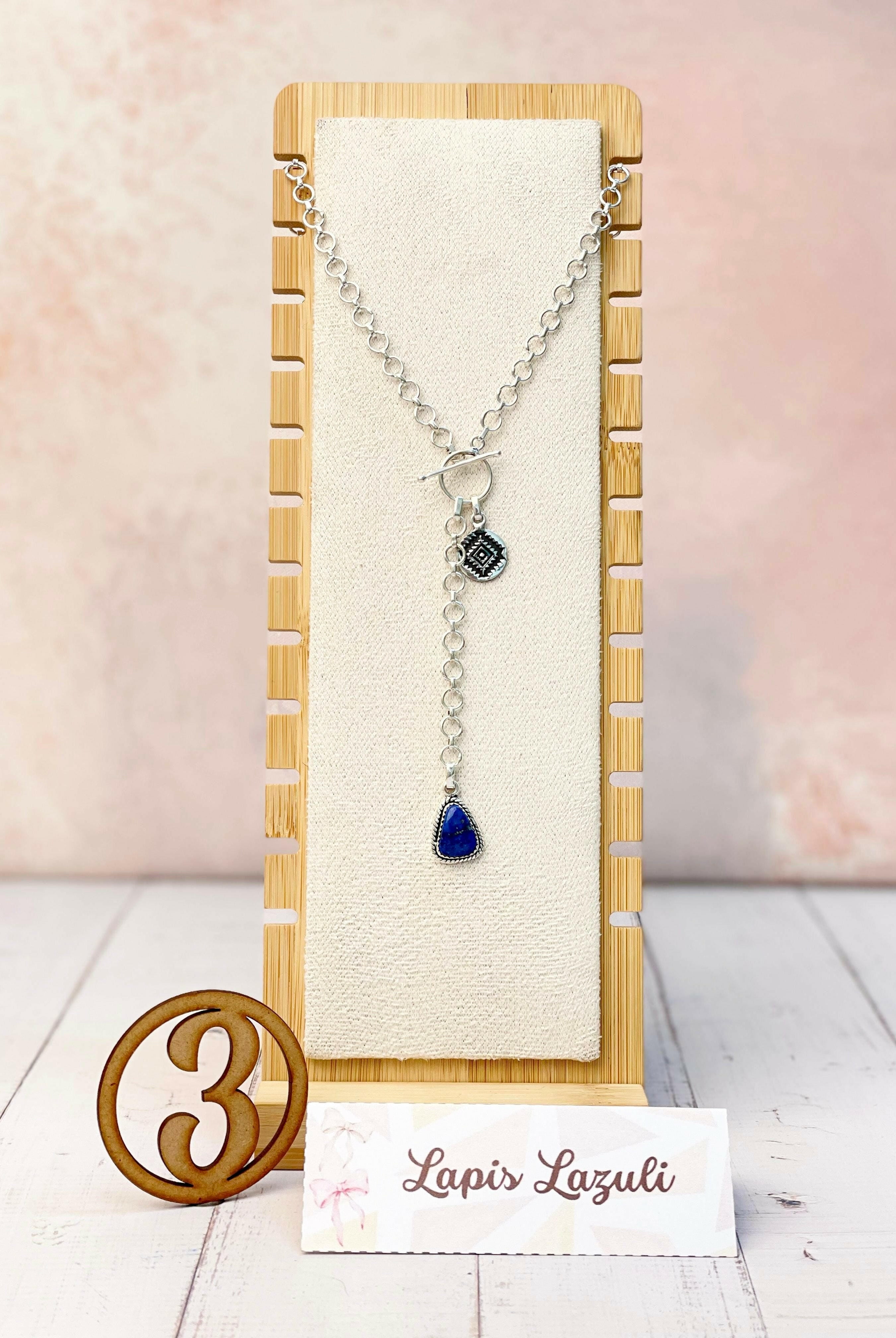 Ayla's Sterling Aztec Stone Drop Necklace-Necklaces-Krush Kandy, Women's Online Fashion Boutique Located in Phoenix, Arizona (Scottsdale Area)