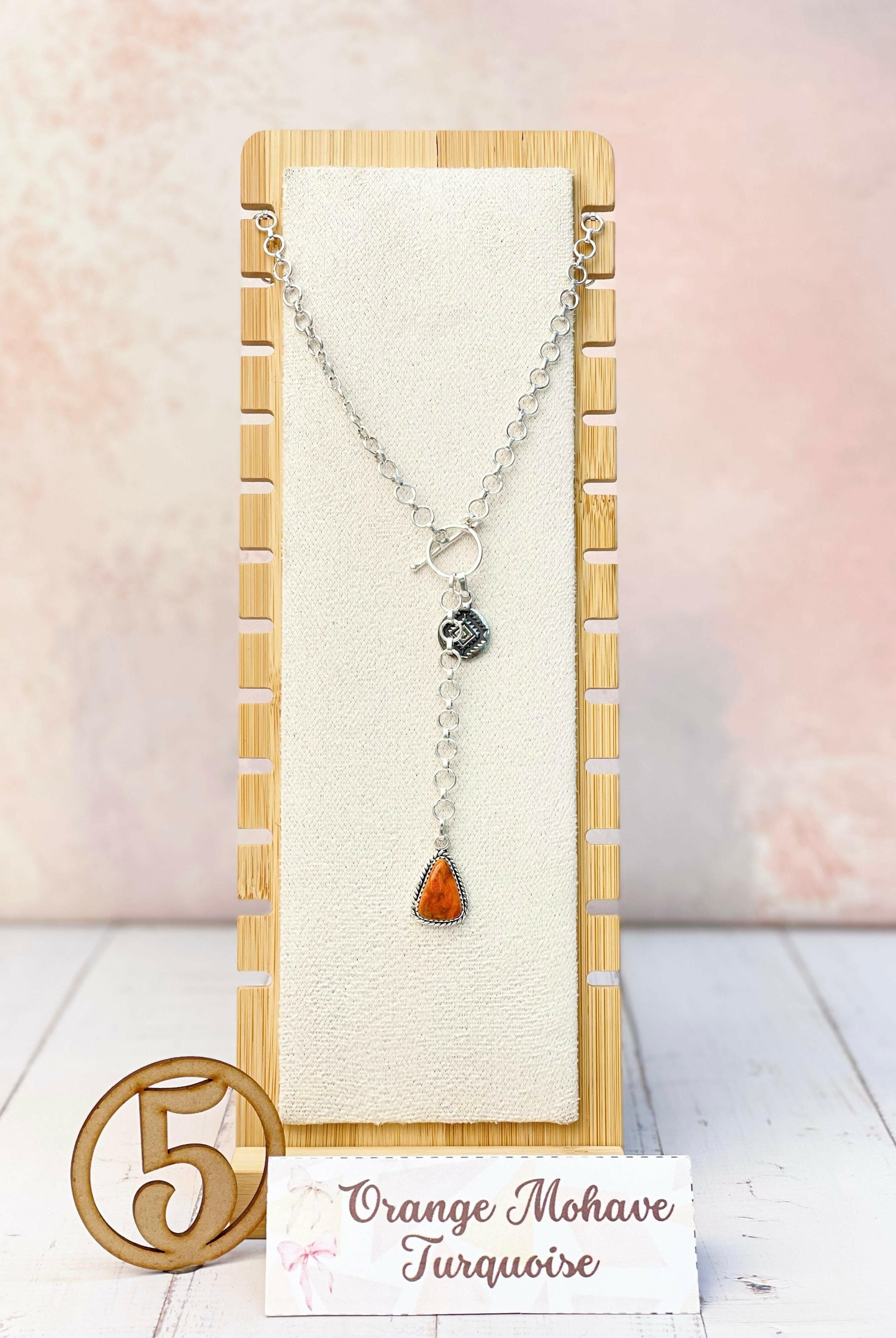 Ayla's Sterling Aztec Stone Drop Necklace-Necklaces-Krush Kandy, Women's Online Fashion Boutique Located in Phoenix, Arizona (Scottsdale Area)