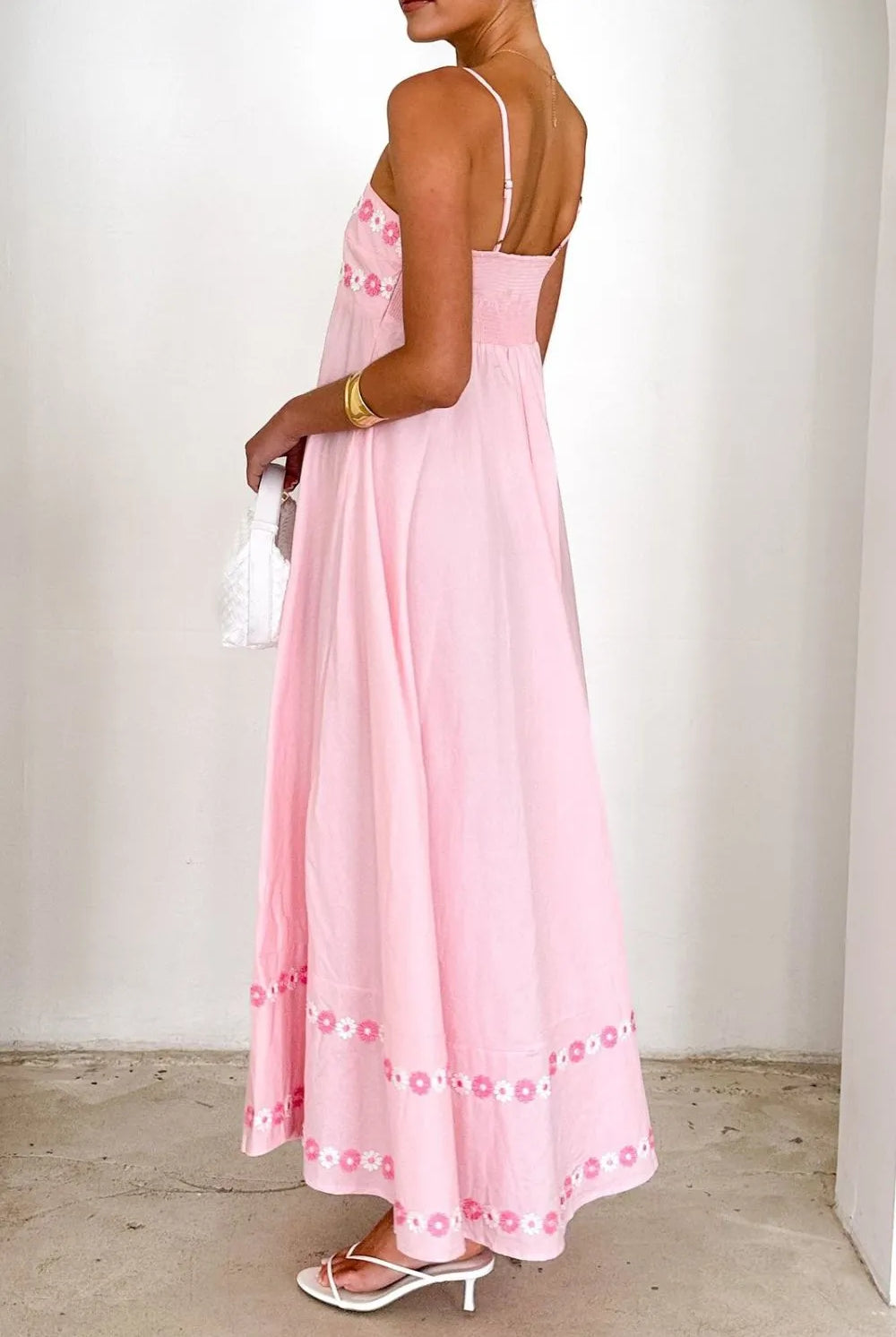 Floral Embroidered Spaghetti Strap Maxi Dress-Dresses-Krush Kandy, Women's Online Fashion Boutique Located in Phoenix, Arizona (Scottsdale Area)