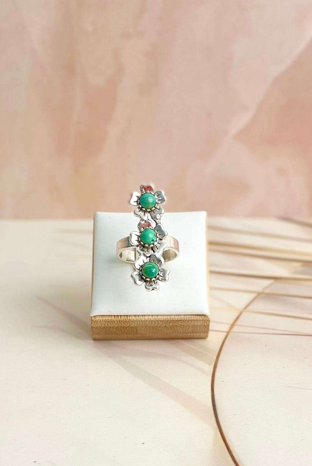 Turquoise 3 Flower Crawler Ring-Rings-Krush Kandy, Women's Online Fashion Boutique Located in Phoenix, Arizona (Scottsdale Area)