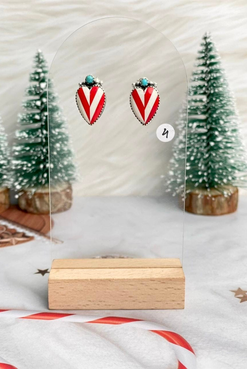 Holly Jolly Red & White Christmas Earrings-Earrings-Krush Kandy, Women's Online Fashion Boutique Located in Phoenix, Arizona (Scottsdale Area)