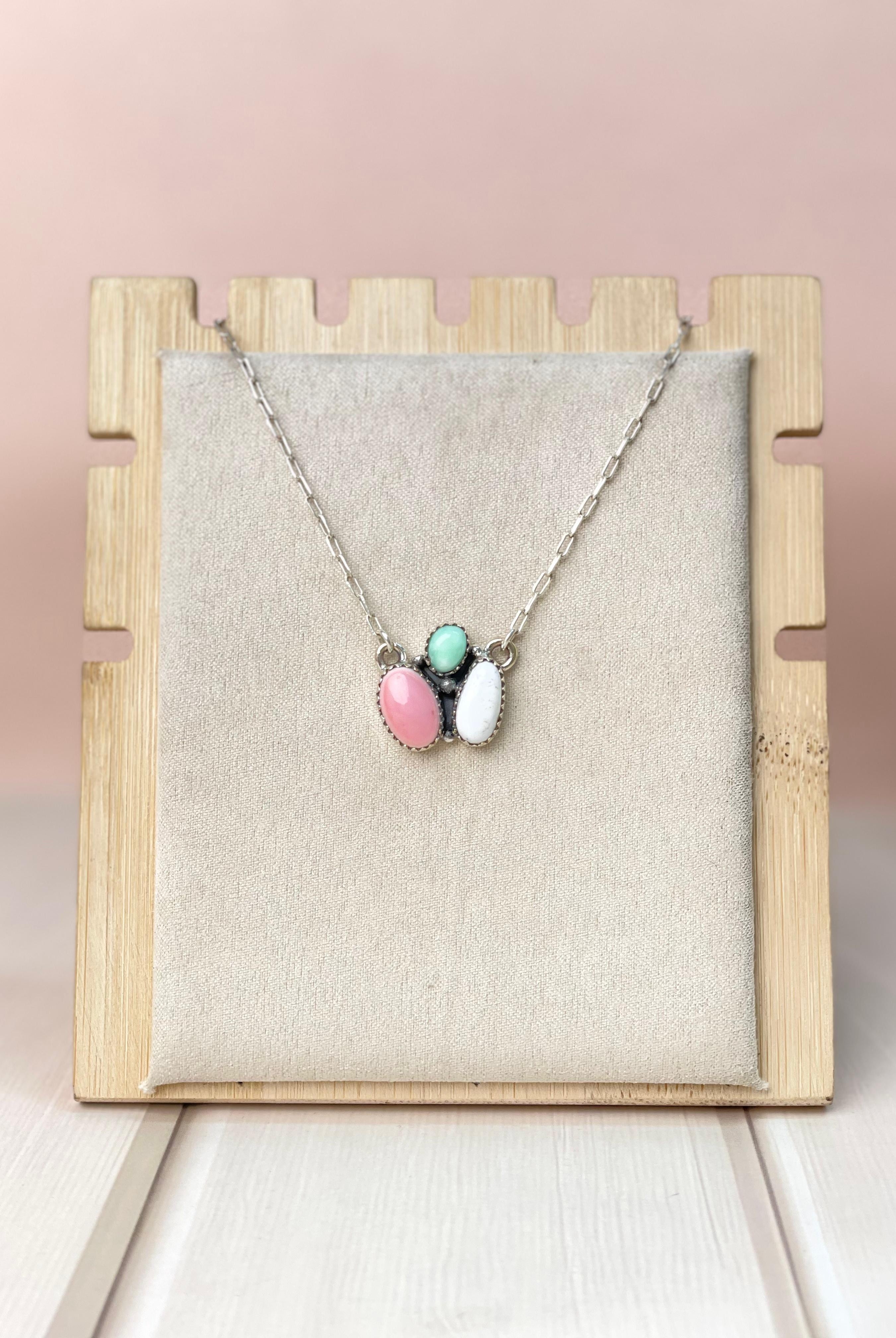 Paloma, Conch & White Buffalo 3 Stone Necklace-Necklaces-Krush Kandy, Women's Online Fashion Boutique Located in Phoenix, Arizona (Scottsdale Area)