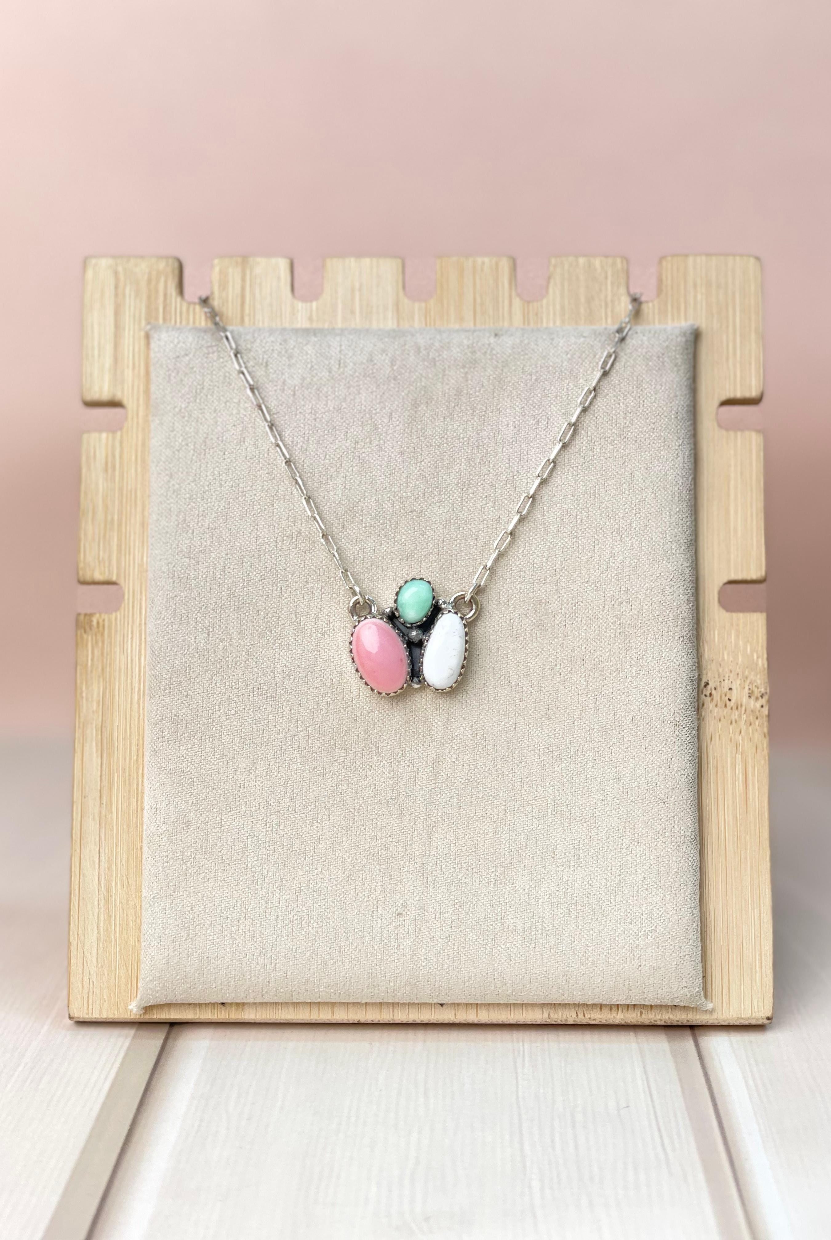 Paloma, Conch & White Buffalo 3 Stone Necklace-Necklaces-Krush Kandy, Women's Online Fashion Boutique Located in Phoenix, Arizona (Scottsdale Area)