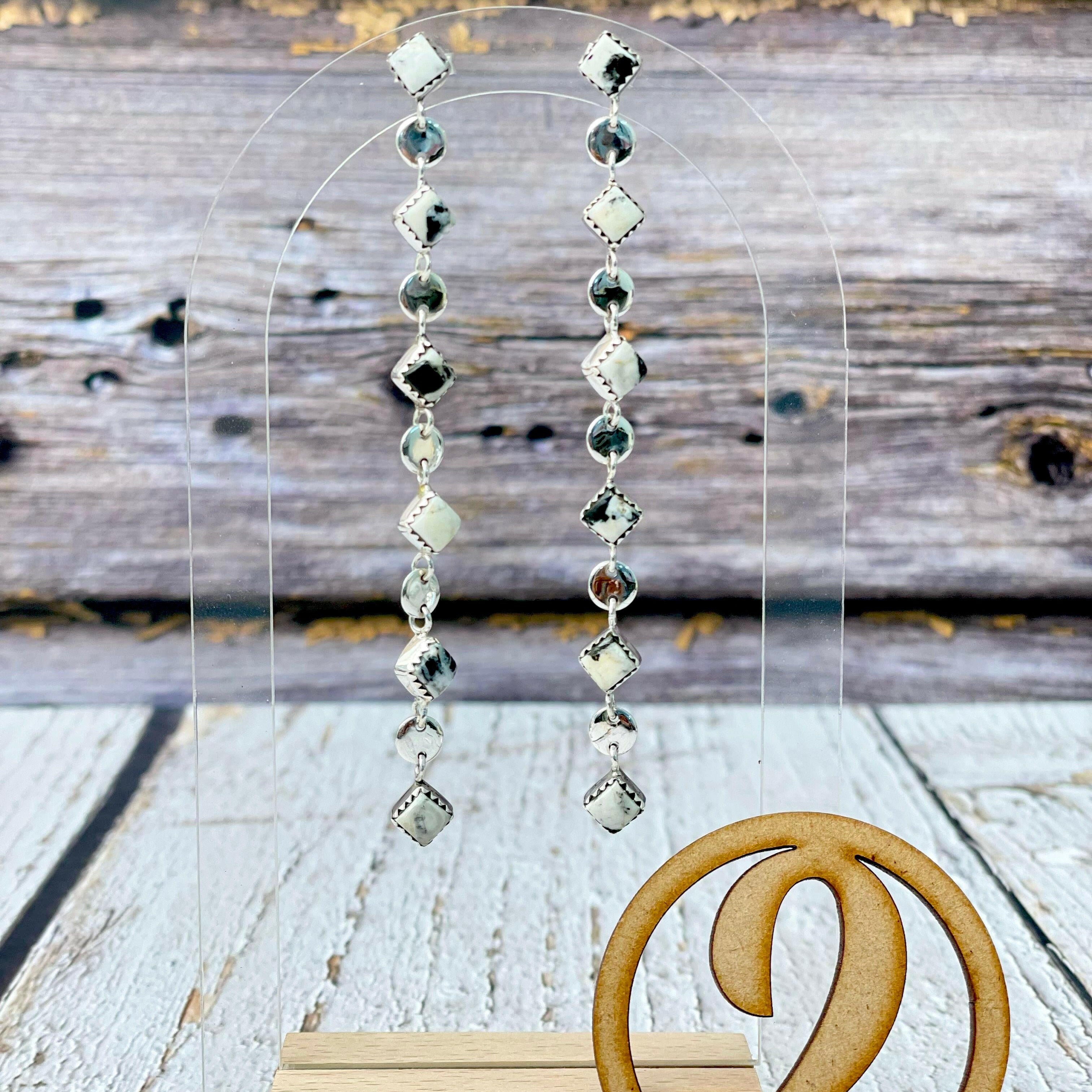 Kristyn's Dangle Statement Sterling Silver Stone Earrings-Earrings-Krush Kandy, Women's Online Fashion Boutique Located in Phoenix, Arizona (Scottsdale Area)