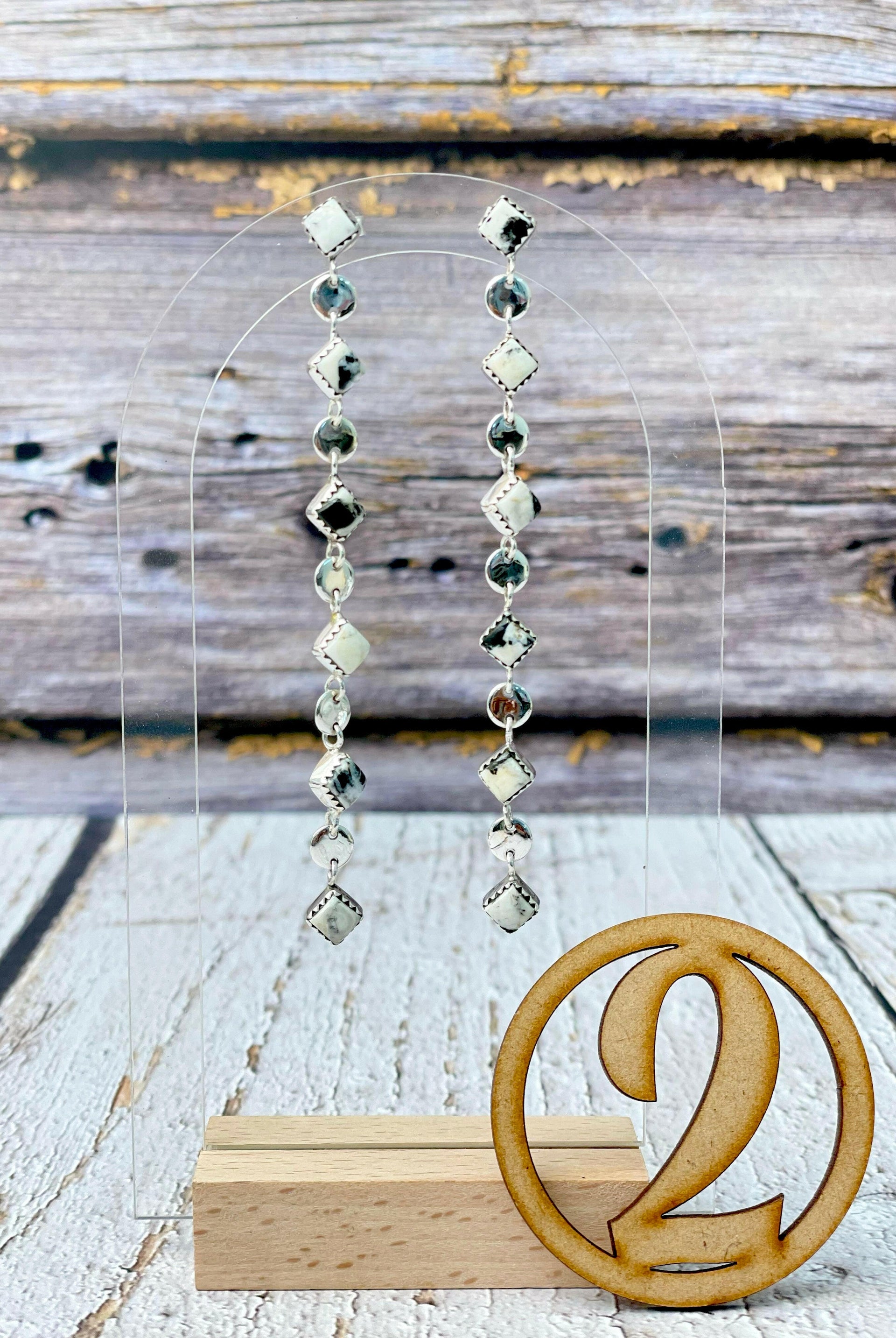 Kristyn's Dangle Statement Sterling Silver Stone Earrings-Earrings-Krush Kandy, Women's Online Fashion Boutique Located in Phoenix, Arizona (Scottsdale Area)