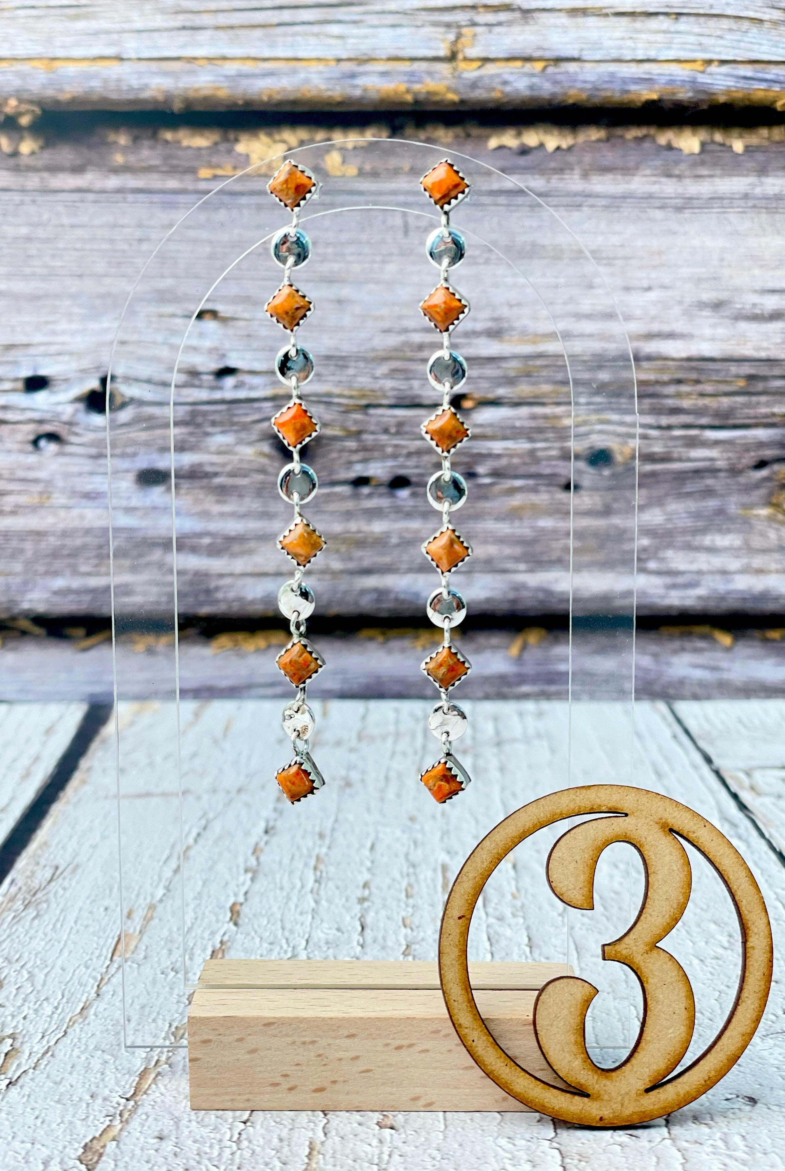 Kristyn's Dangle Statement Sterling Silver Stone Earrings-Earrings-Krush Kandy, Women's Online Fashion Boutique Located in Phoenix, Arizona (Scottsdale Area)