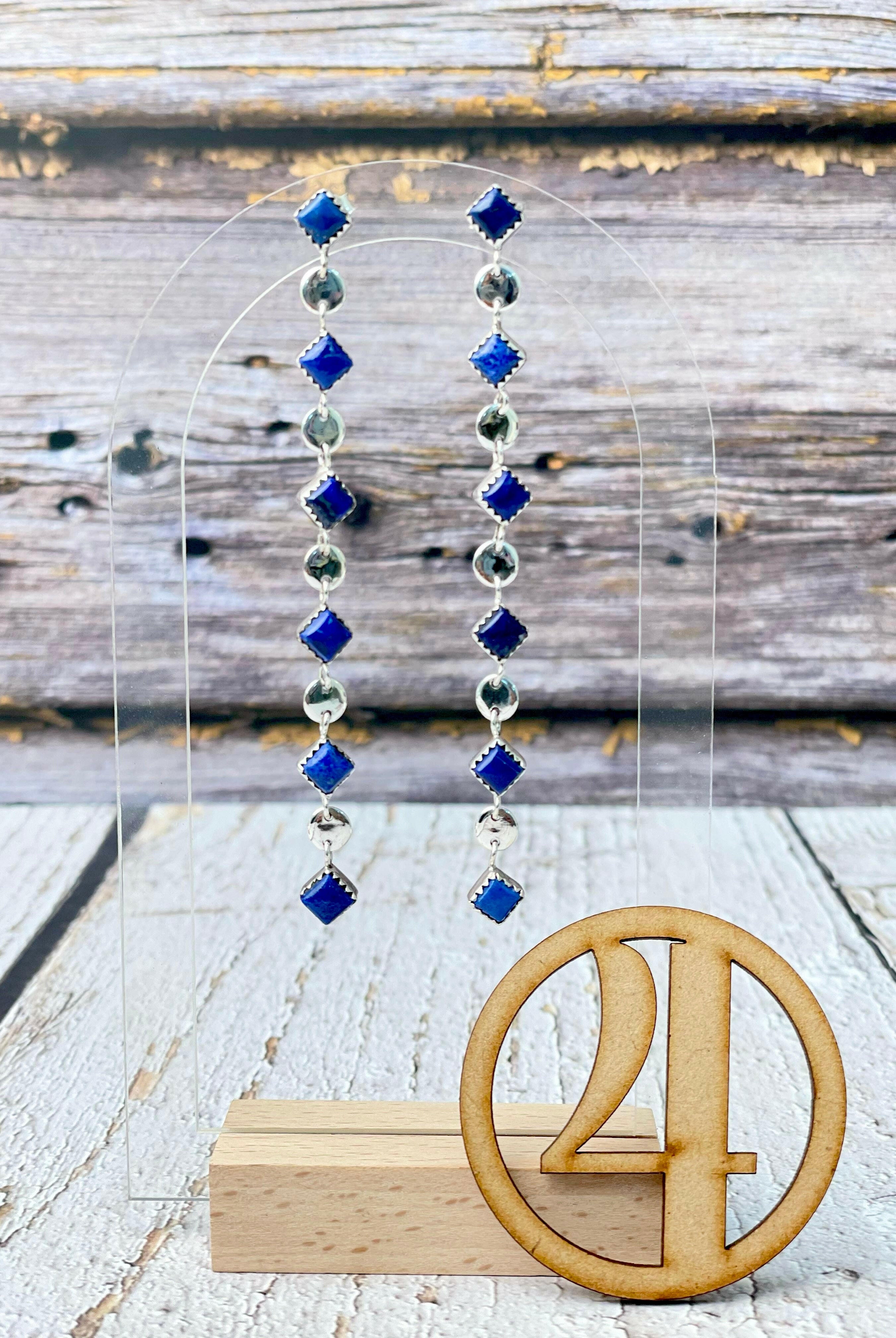 Kristyn's Dangle Statement Sterling Silver Stone Earrings-Earrings-Krush Kandy, Women's Online Fashion Boutique Located in Phoenix, Arizona (Scottsdale Area)