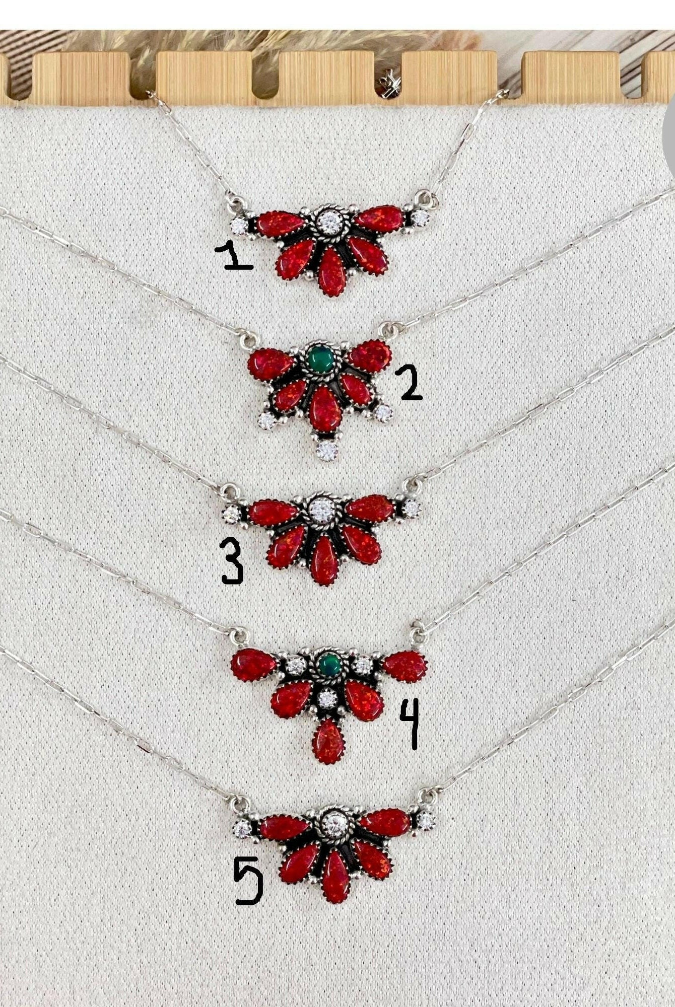 One Of A Kind Red Opal Necklaces-Chain Necklaces-Krush Kandy, Women's Online Fashion Boutique Located in Phoenix, Arizona (Scottsdale Area)