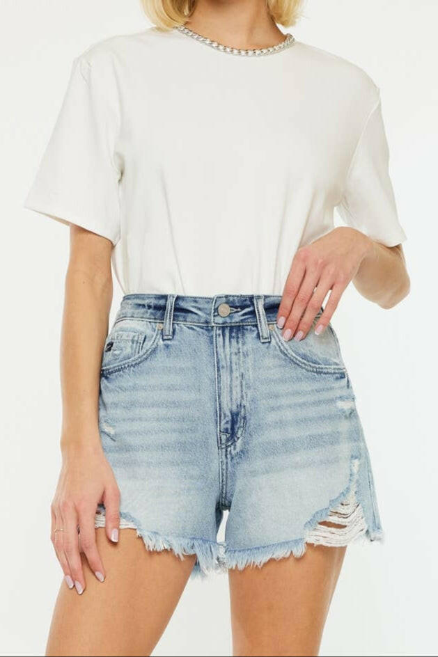 Kancan High-Rise Comfort Waistband Mom Shorts-shorts-Krush Kandy, Women's Online Fashion Boutique Located in Phoenix, Arizona (Scottsdale Area)
