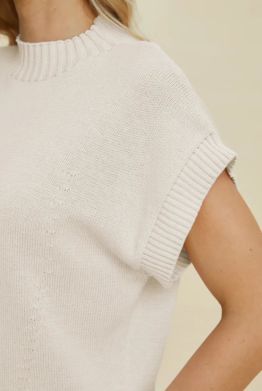 Double Take Full Size Mock Neck Short Sleeve Sweater-Krush Kandy, Women's Online Fashion Boutique Located in Phoenix, Arizona (Scottsdale Area)