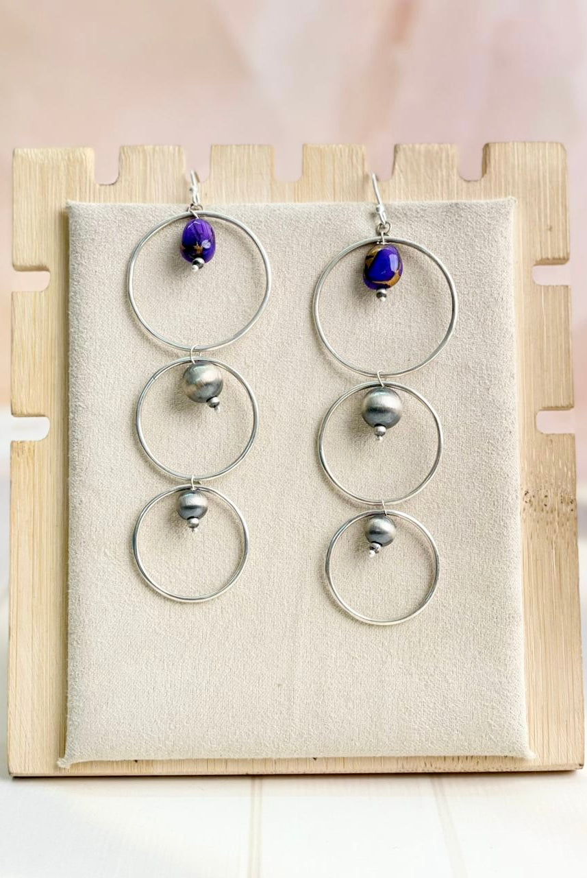 Desert Pearl Dahlia Hoops Earrings-Earrings-Krush Kandy, Women's Online Fashion Boutique Located in Phoenix, Arizona (Scottsdale Area)