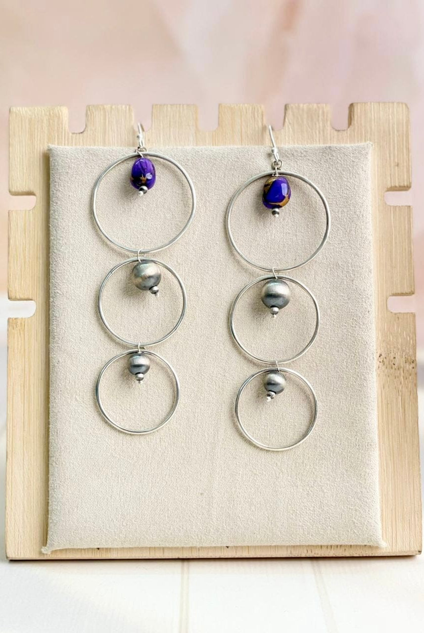 Desert Pearl Dahlia Hoops Earrings-Earrings-Krush Kandy, Women's Online Fashion Boutique Located in Phoenix, Arizona (Scottsdale Area)