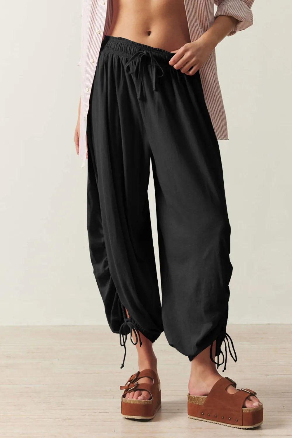 Drawstring Ruched Pants-Krush Kandy, Women's Online Fashion Boutique Located in Phoenix, Arizona (Scottsdale Area)
