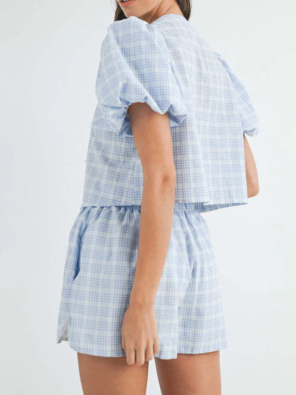 V-Neck Puff Sleeve Top and Shorts Set-Krush Kandy, Women's Online Fashion Boutique Located in Phoenix, Arizona (Scottsdale Area)