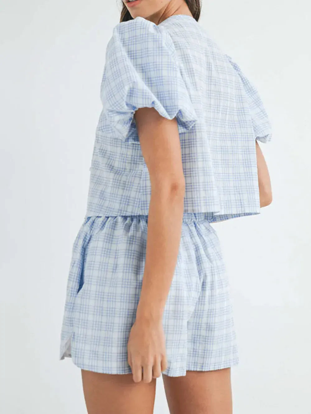 V-Neck Puff Sleeve Top and Shorts Set-Krush Kandy, Women's Online Fashion Boutique Located in Phoenix, Arizona (Scottsdale Area)