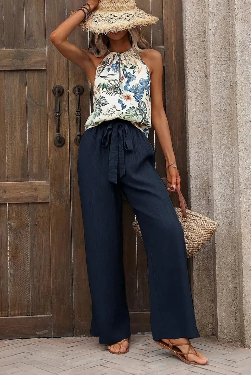Printed Tank Top and Wide Leg Pants Set-Tops-Krush Kandy, Women's Online Fashion Boutique Located in Phoenix, Arizona (Scottsdale Area)