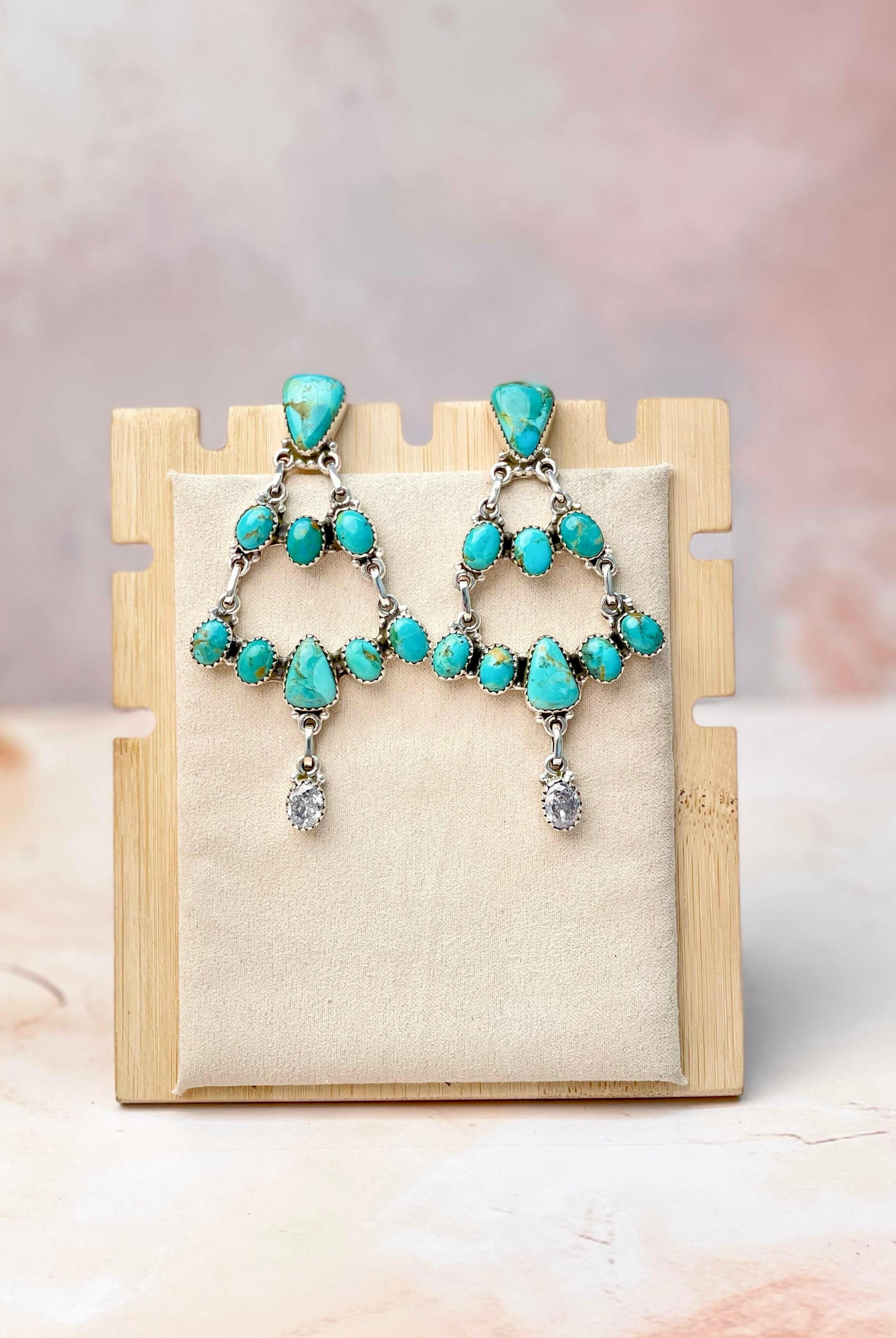 Wild West Glam Stone Drop White CZ Earrings MADE TO ORDER-Earrings-Krush Kandy, Women's Online Fashion Boutique Located in Phoenix, Arizona (Scottsdale Area)