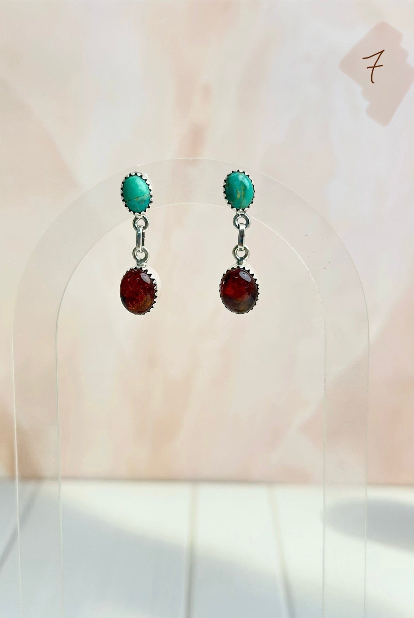 Amber, Turquoise & Crystal Boho Earrings-Earrings-Krush Kandy, Women's Online Fashion Boutique Located in Phoenix, Arizona (Scottsdale Area)