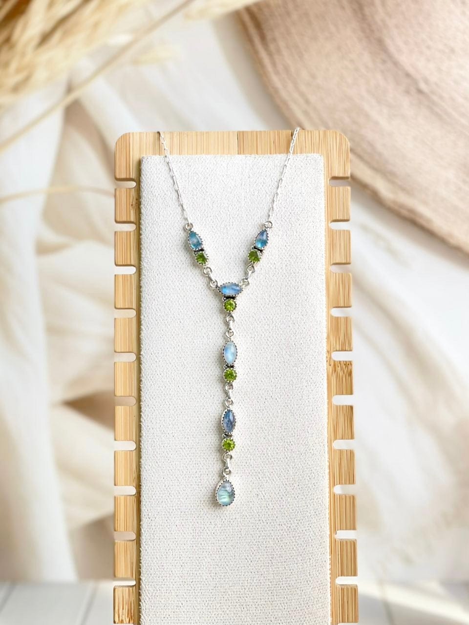 Celestial Spring Moonstone Lariat Necklace-Necklaces-Krush Kandy, Women's Online Fashion Boutique Located in Phoenix, Arizona (Scottsdale Area)