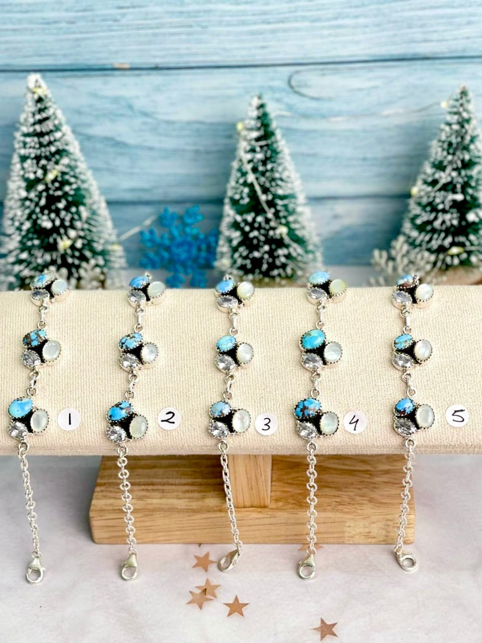 Winter Frost Golden Hills, White Shell & Crystal Bracelet-Bracelets-Krush Kandy, Women's Online Fashion Boutique Located in Phoenix, Arizona (Scottsdale Area)