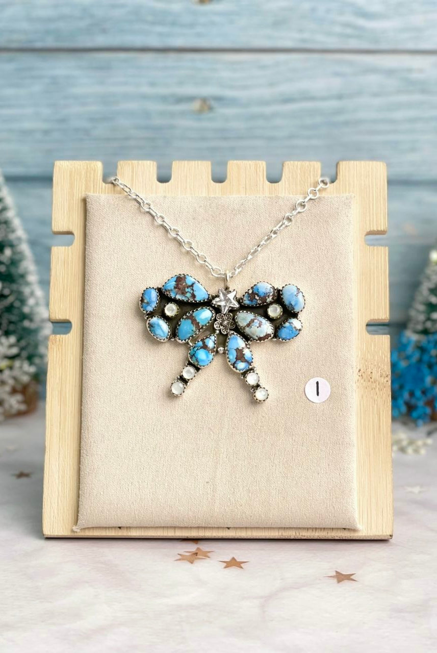 Winter Frost Golden Hills Big Bow Necklace-Necklaces-Krush Kandy, Women's Online Fashion Boutique Located in Phoenix, Arizona (Scottsdale Area)