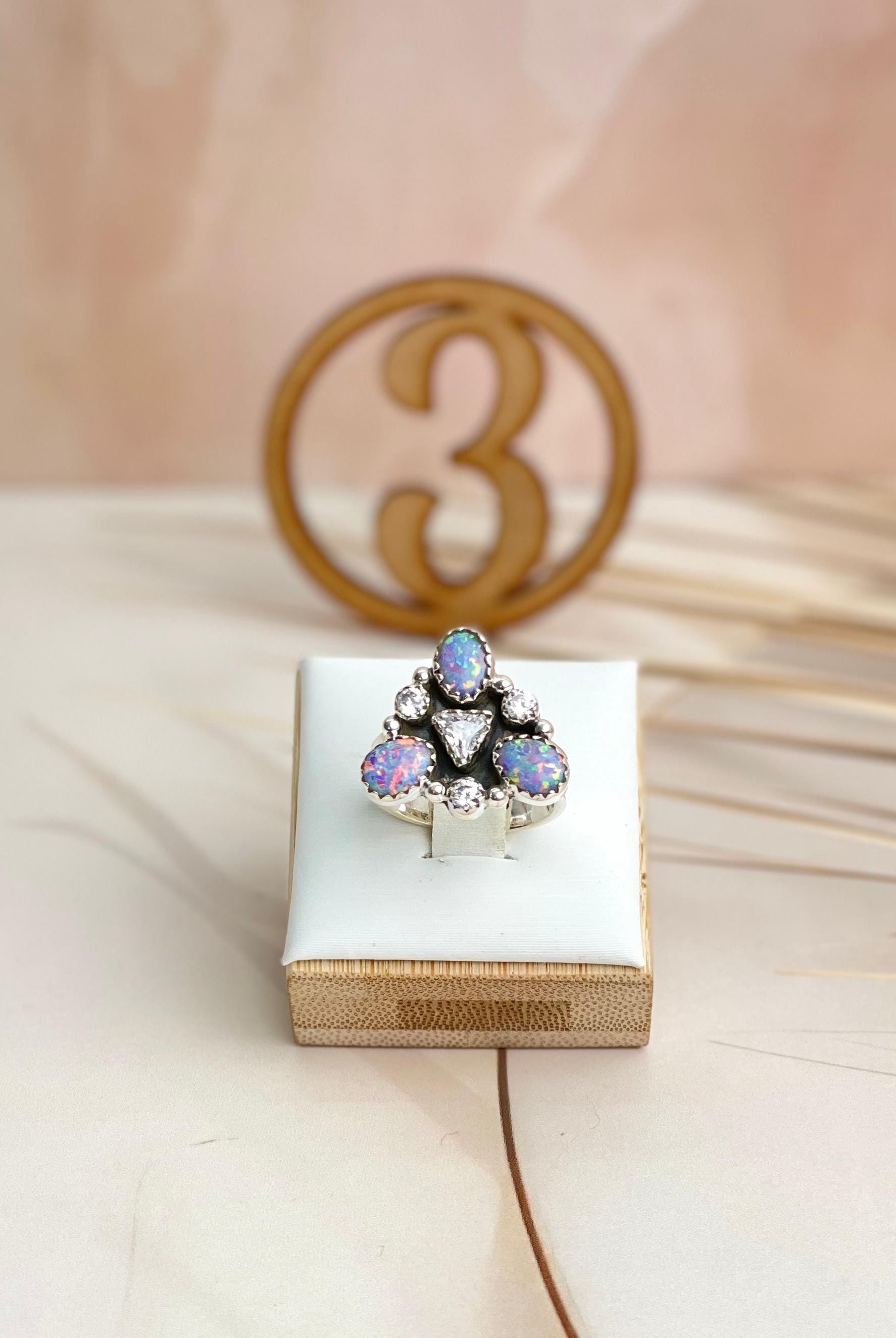 Opal Triad Cluster Rings-Rings-Krush Kandy, Women's Online Fashion Boutique Located in Phoenix, Arizona (Scottsdale Area)