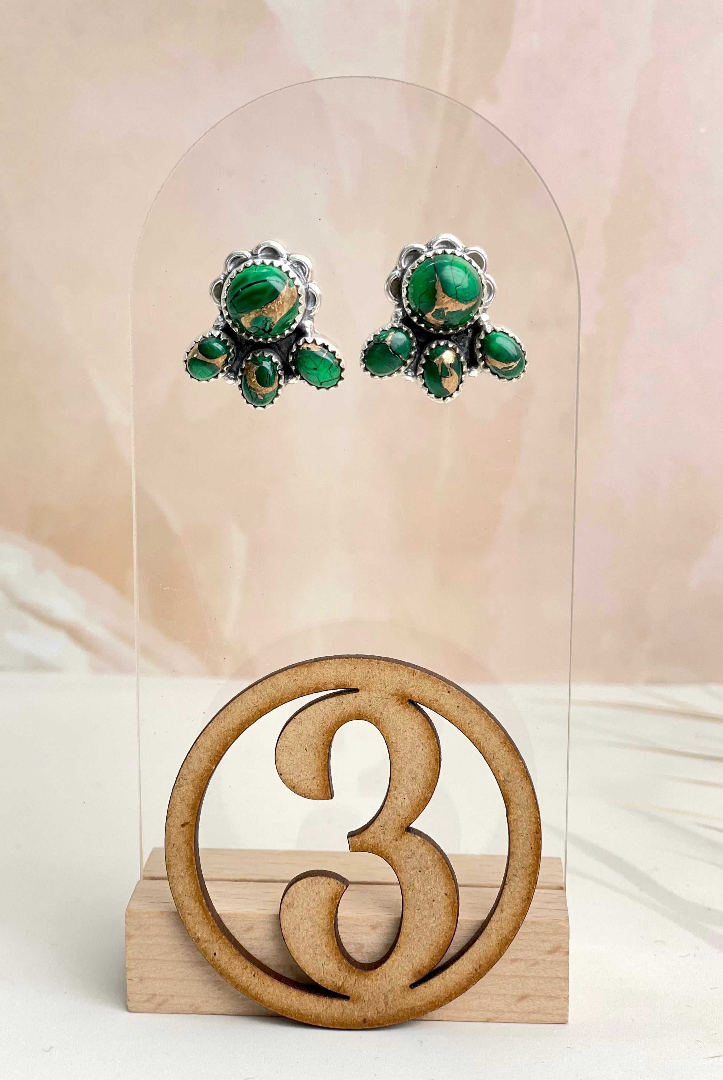 Irish Green Dahlia Studs sno 2-Earrings-Krush Kandy, Women's Online Fashion Boutique Located in Phoenix, Arizona (Scottsdale Area)
