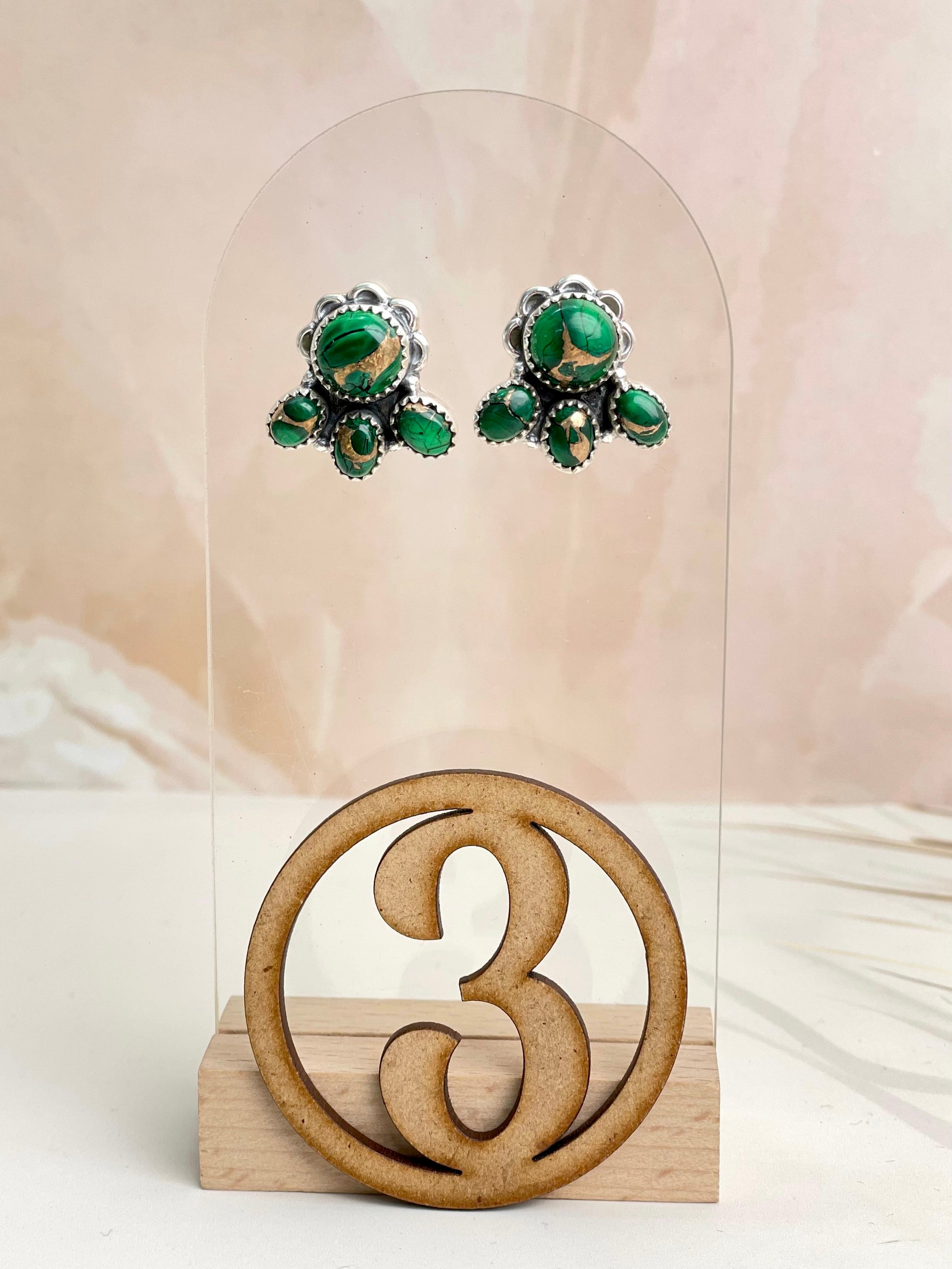 Irish Green Dahlia Studs sno 2-Earrings-Krush Kandy, Women's Online Fashion Boutique Located in Phoenix, Arizona (Scottsdale Area)