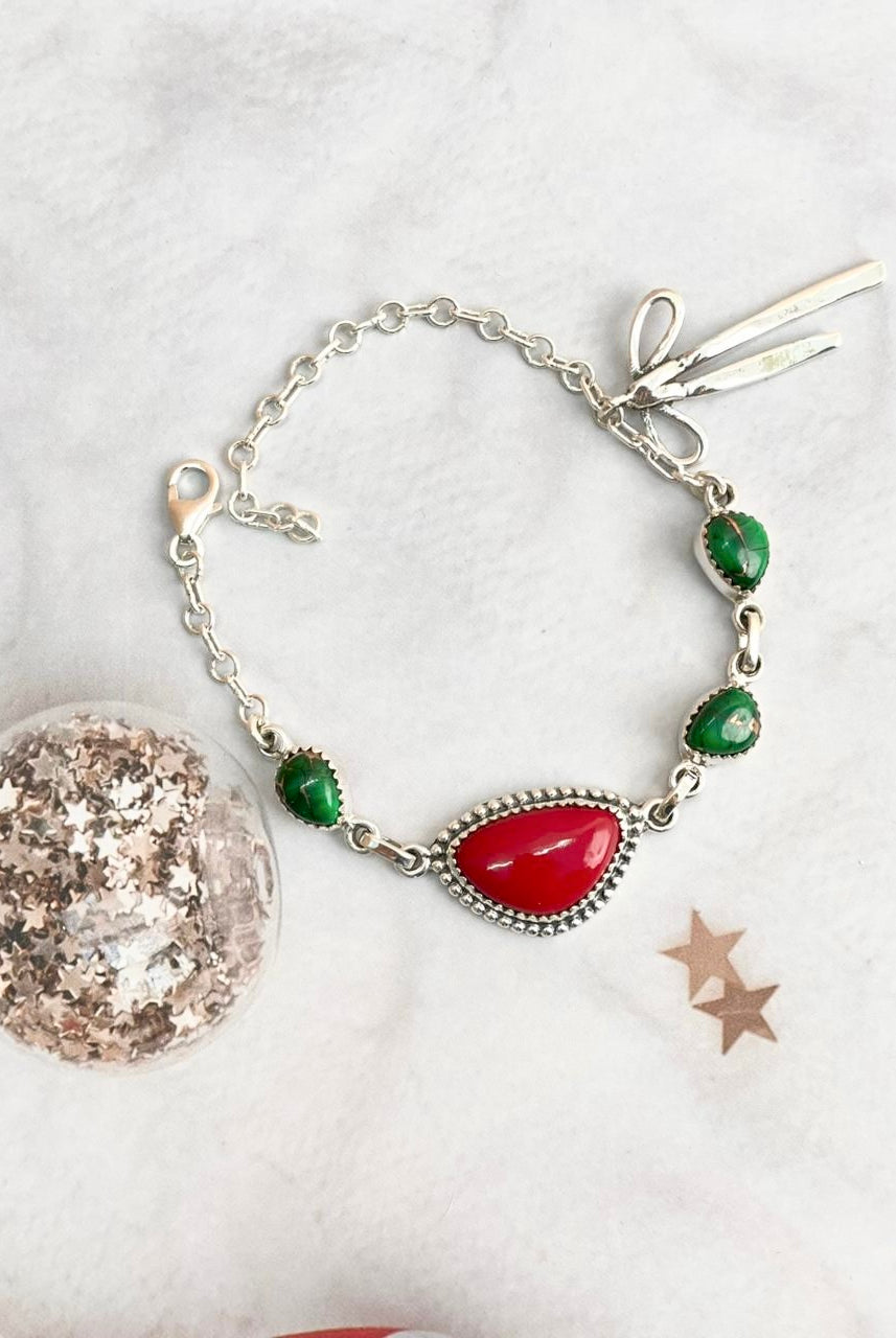 Christmas in Kandyland Bow Charm Bracelet-Bracelets-Krush Kandy, Women's Online Fashion Boutique Located in Phoenix, Arizona (Scottsdale Area)