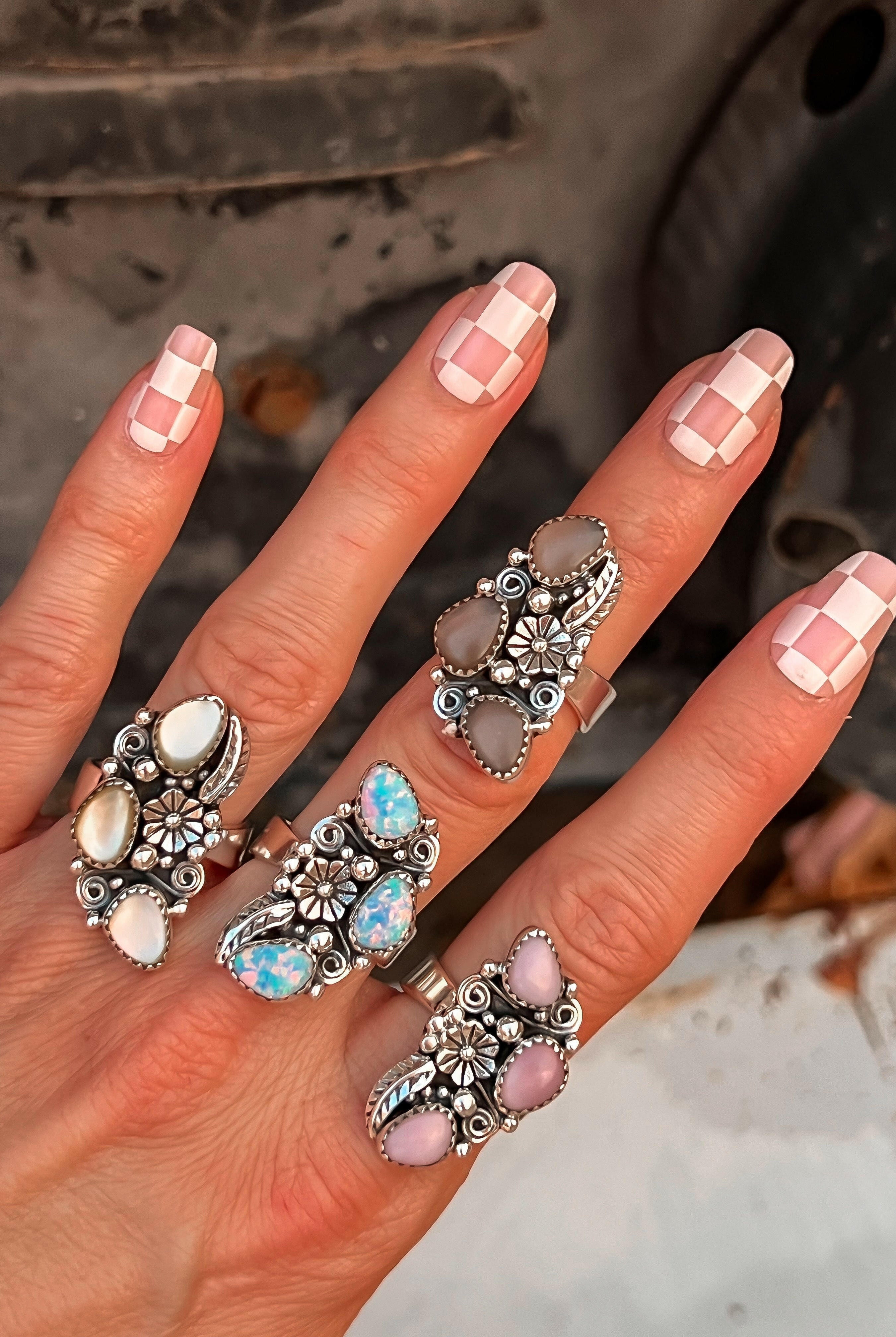 The Henley Triple Stone Flower Ring MADE TO ORDER-Cluster Rings-Krush Kandy, Women's Online Fashion Boutique Located in Phoenix, Arizona (Scottsdale Area)