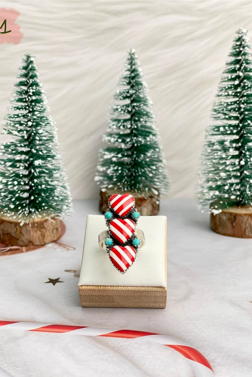 Holly Jolly Red & White Christmas Rings-Rings-Krush Kandy, Women's Online Fashion Boutique Located in Phoenix, Arizona (Scottsdale Area)