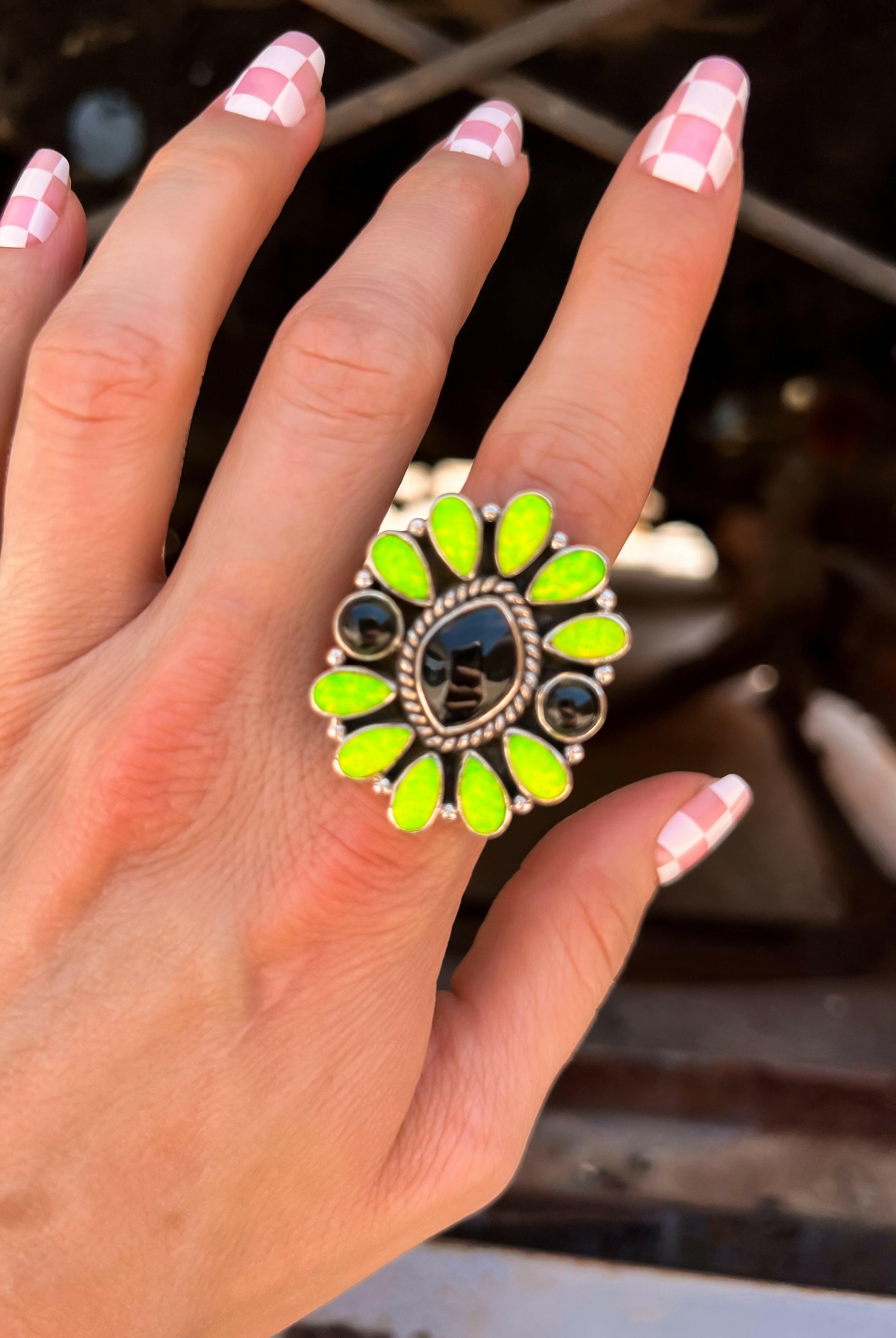 Krush Original Neon Opal & Black Onyx Rings-Krush Kandy, Women's Online Fashion Boutique Located in Phoenix, Arizona (Scottsdale Area)